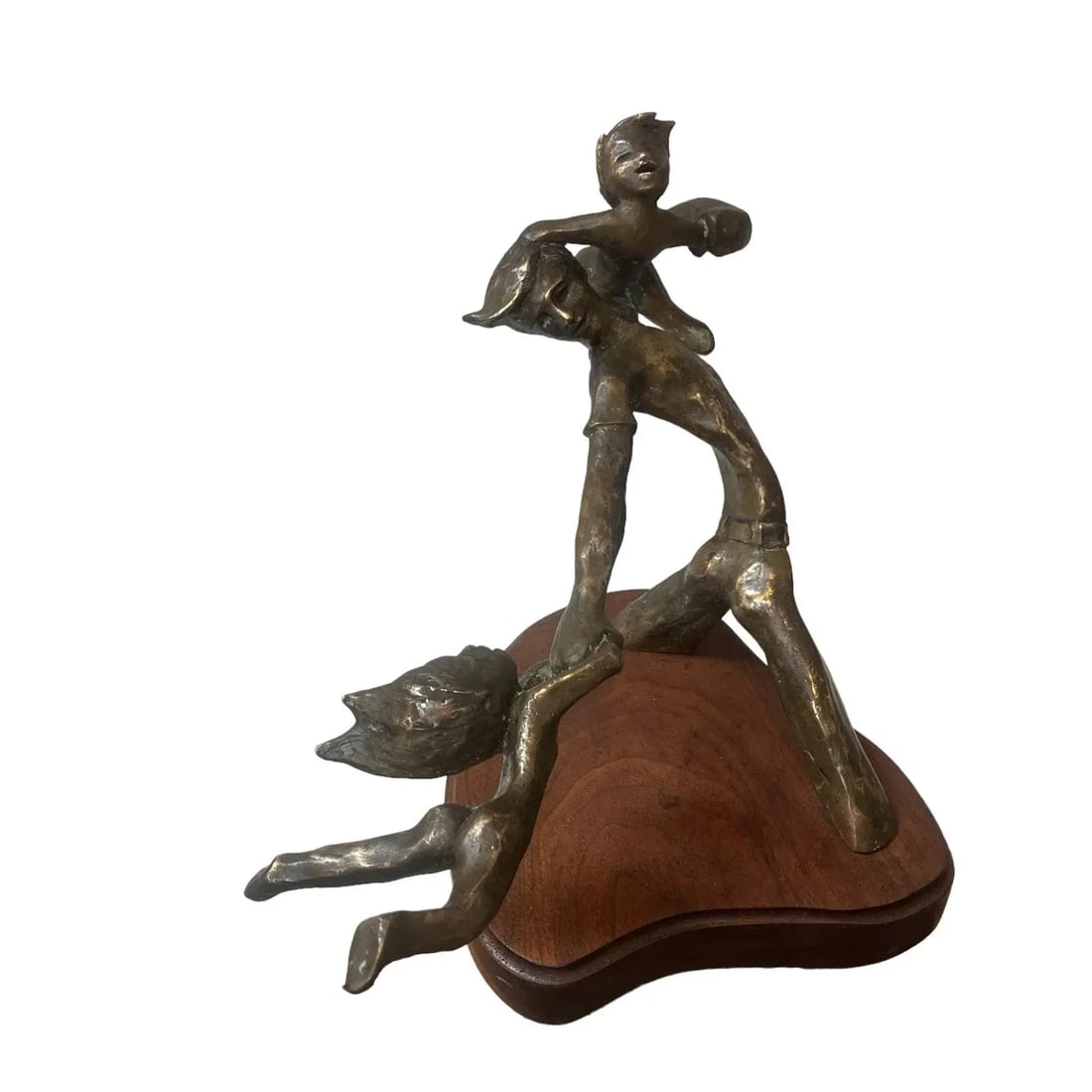 1970s Bronze Sculpture of Man Playing With and Swinging Kids by Million - 8