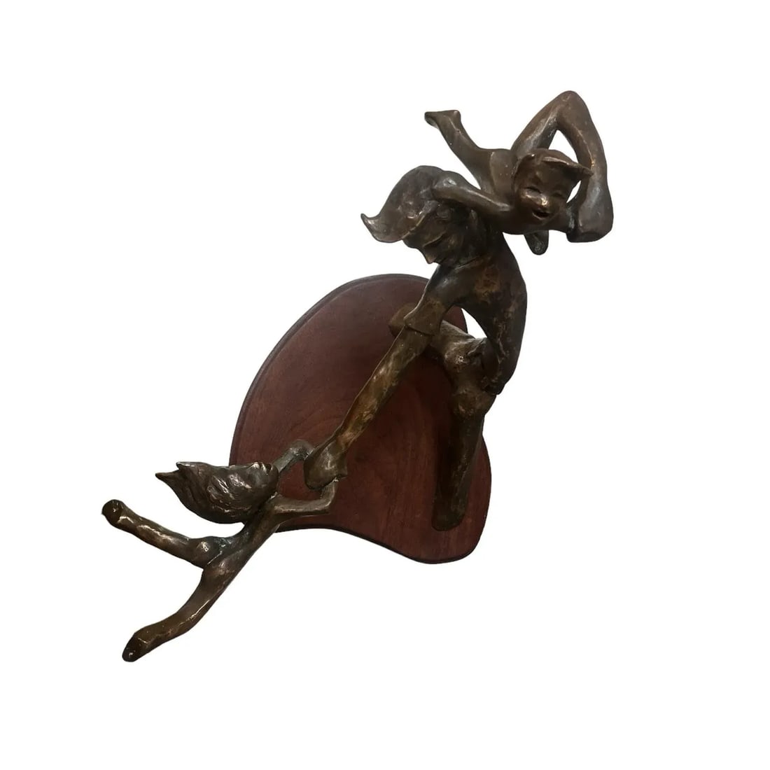1970s Bronze Sculpture of Man Playing With and Swinging Kids by Million - 9