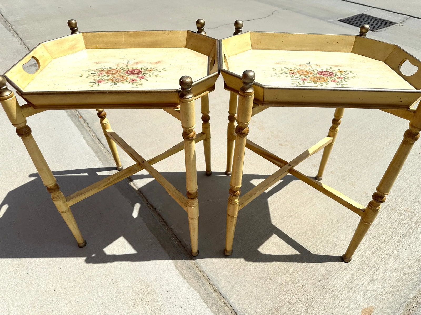 Vintage French Provincial 2-Tier Bar Cart - 9