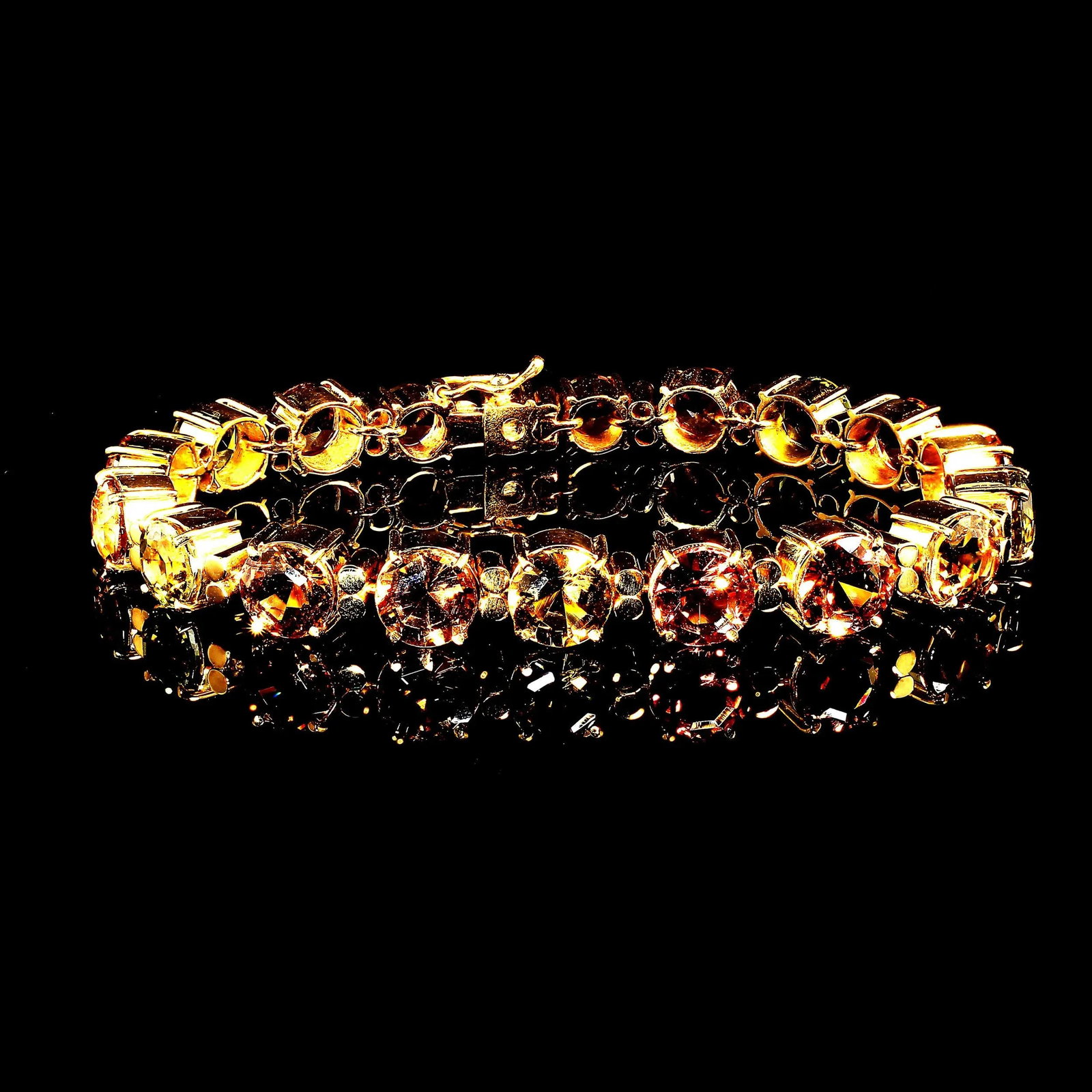 1980s Multi-Color Tourmaline 18 Karat Yellow Gold Bracelet - 12