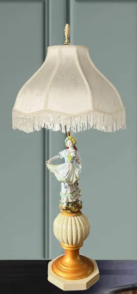 Mid-Century Giulia Mangano Sevres Porcelain Table Lamp Young Lady - 10