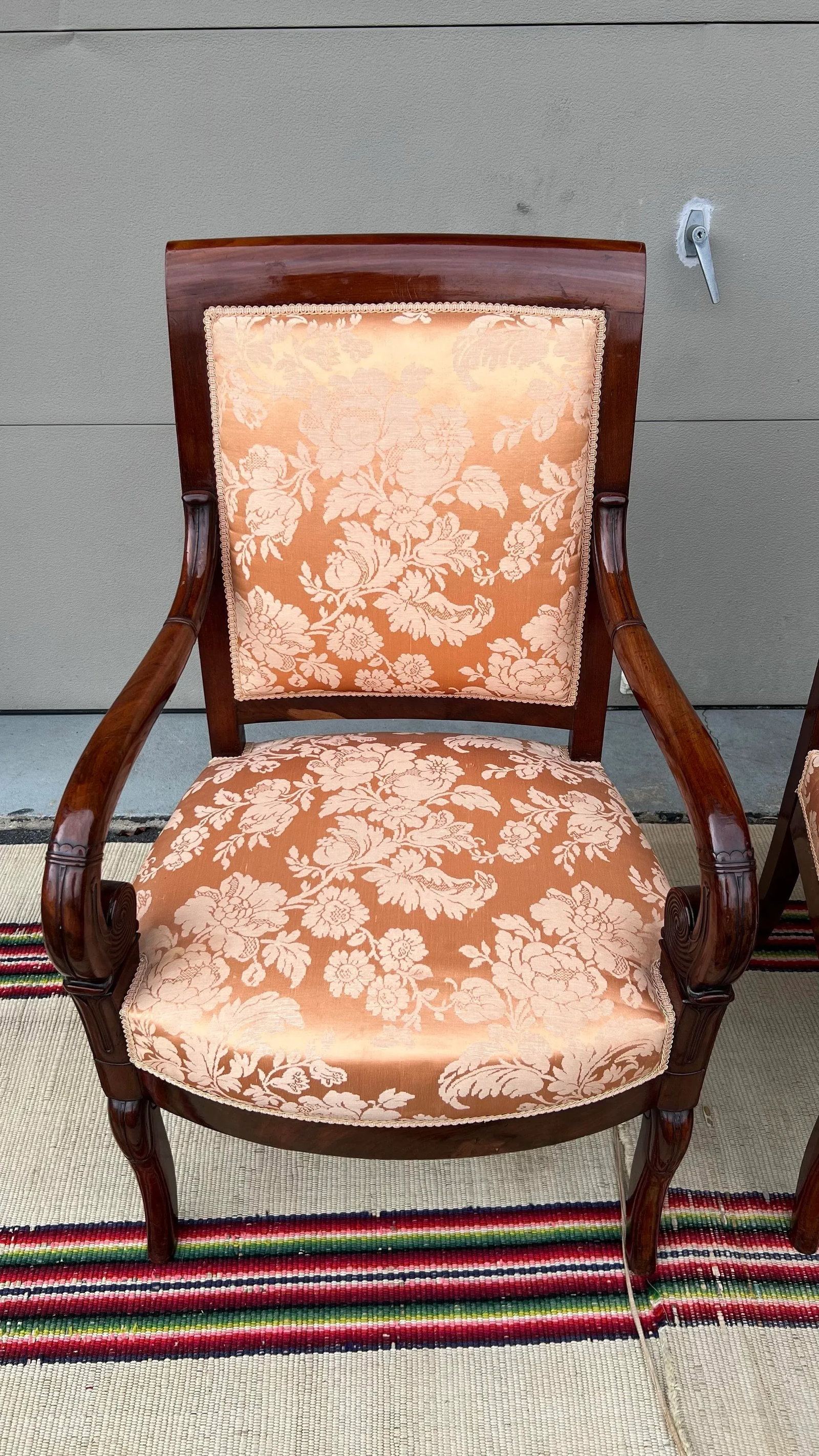 Pair of French Directoire Mahogany Carved Armchairs, Circa 1795 - 10