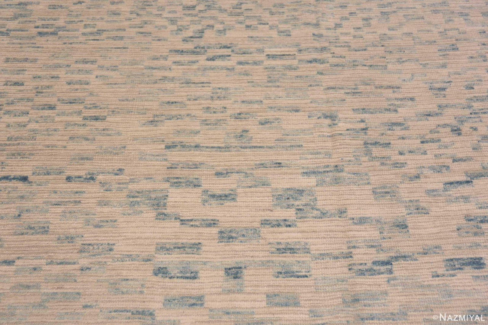 Abstract Cream Light Blue Large Geometric Modern Area Rug - 5