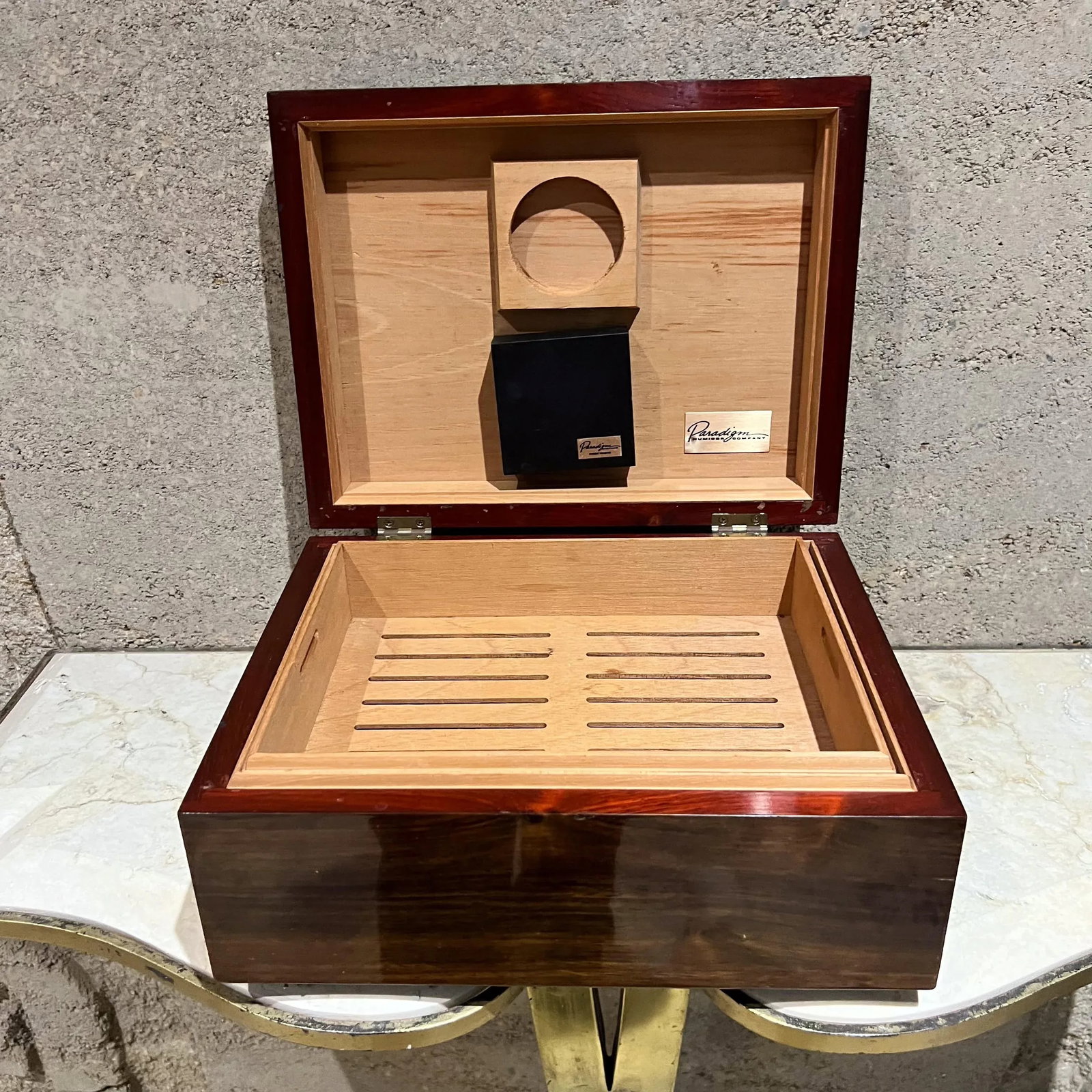 Paradigm Humidor Company Cigar Box Marquetry Wood Inlay - 4