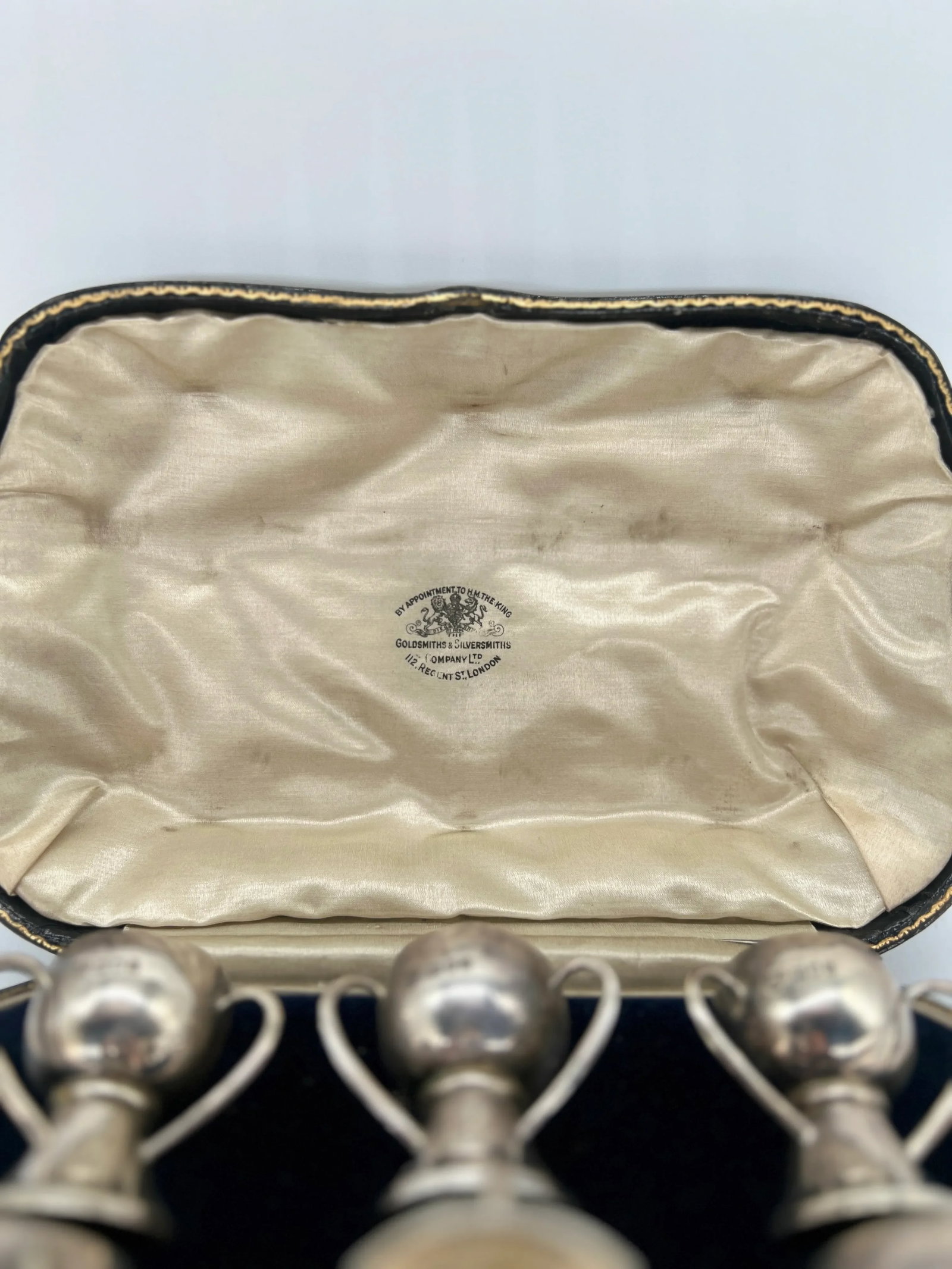 Antique English Victorian "Goldsmiths & Silversmiths" Sterling Trophy Salts - 3