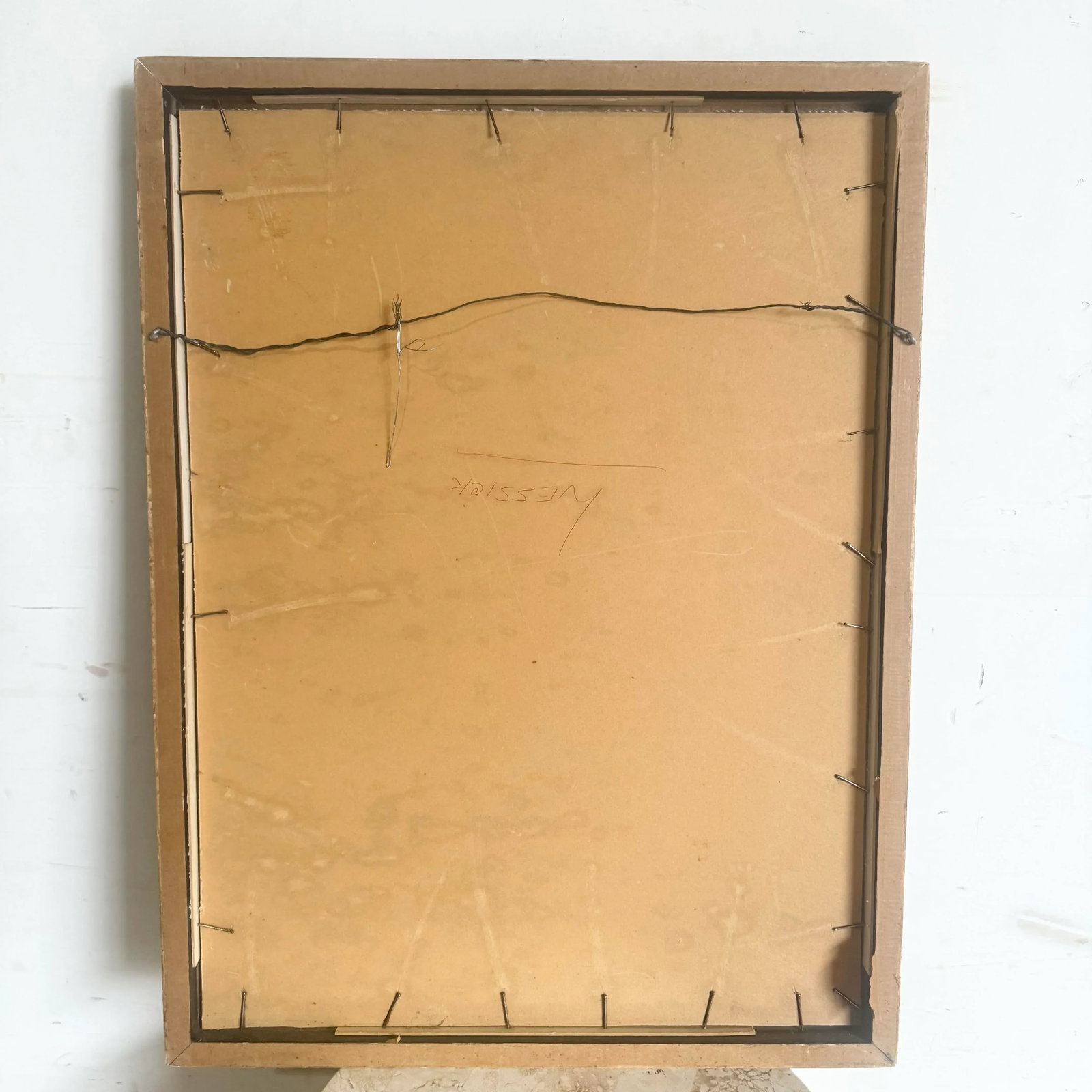 Framed Original Painting of Nude Man Sitting - 7