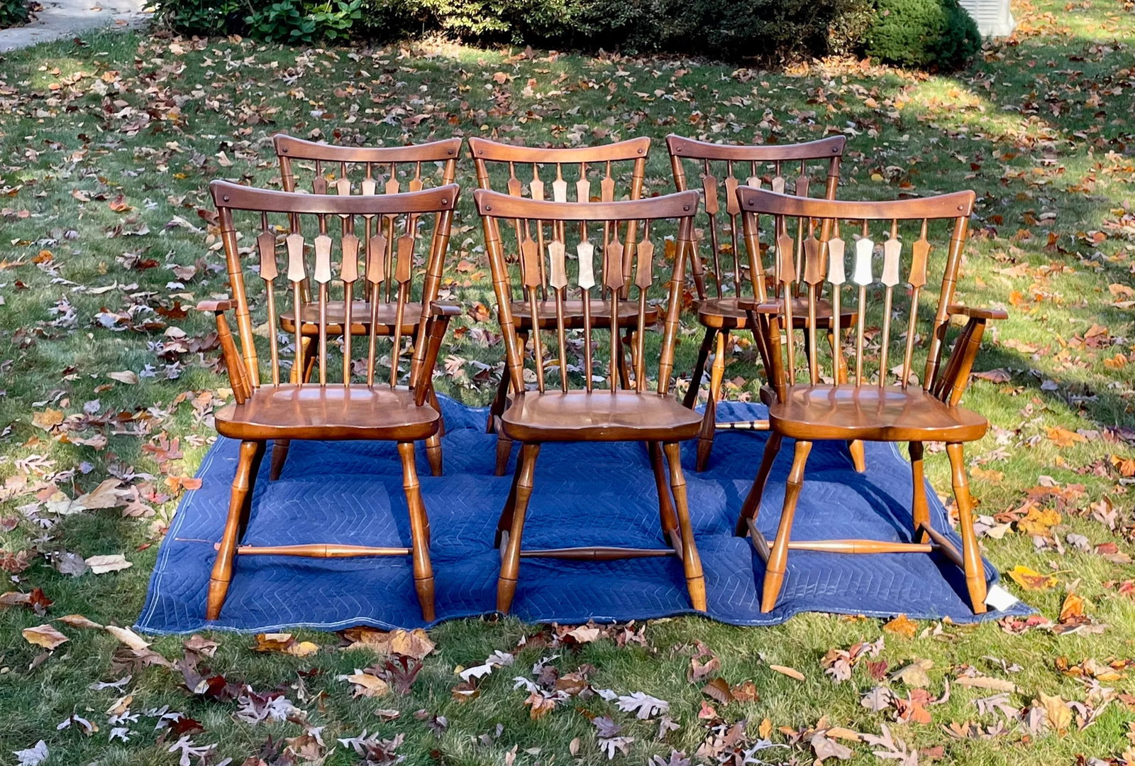 Pennsylvania House Colonial Cattail Back Maple Dining Chairs- Set of 6 - 12