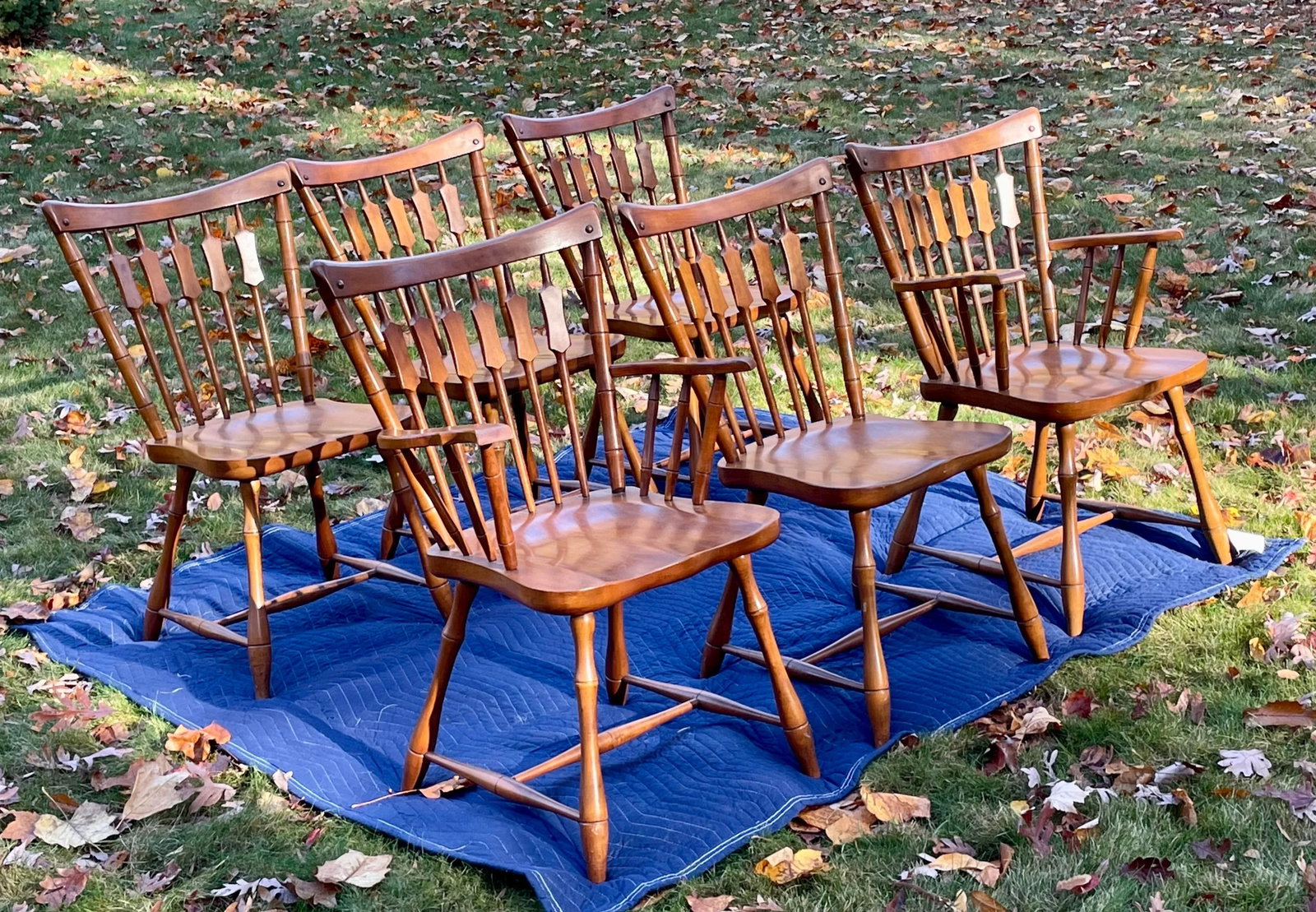 Pennsylvania House Colonial Cattail Back Maple Dining Chairs- Set of 6 - 2