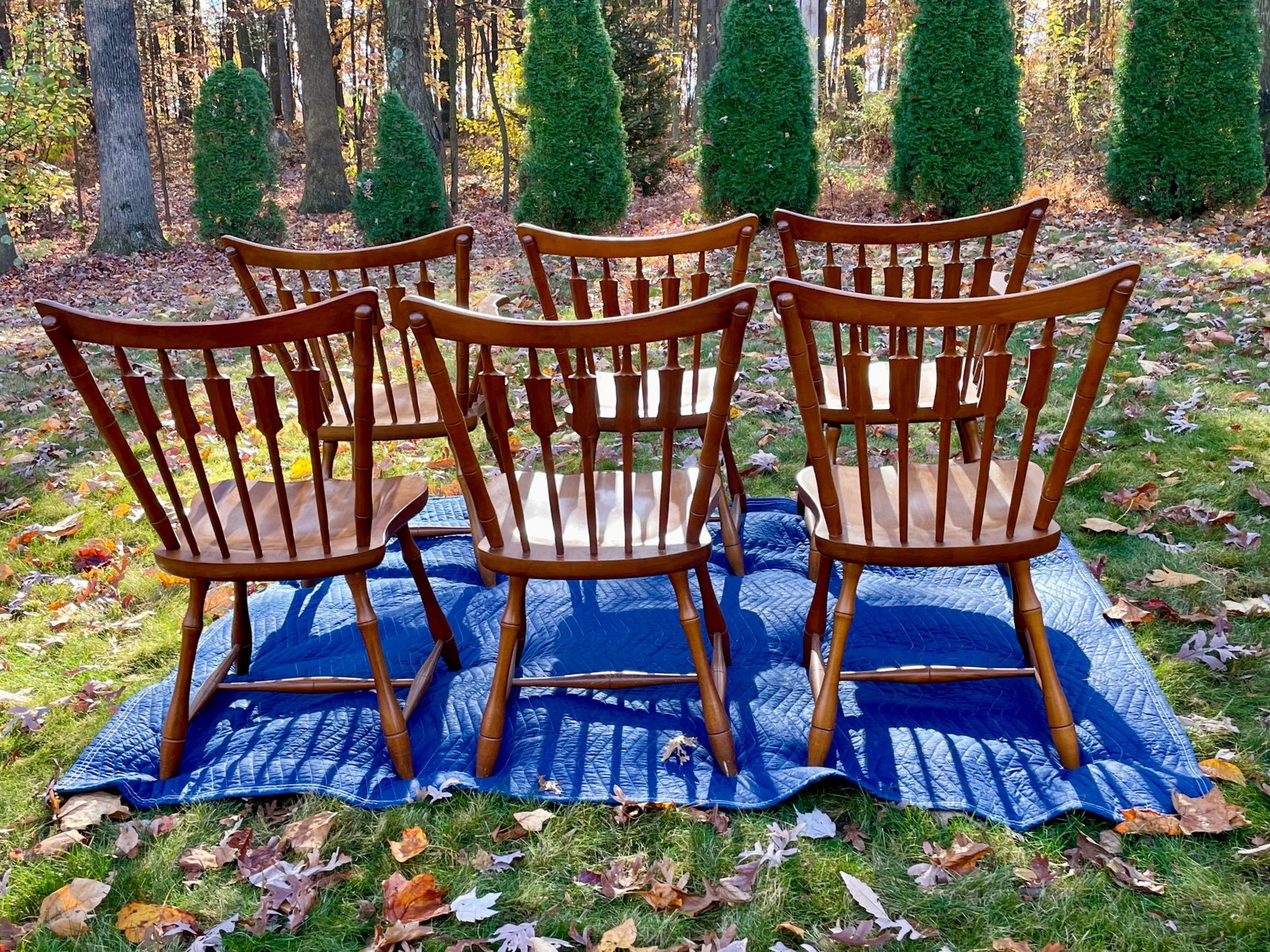 Pennsylvania House Colonial Cattail Back Maple Dining Chairs- Set of 6 - 4