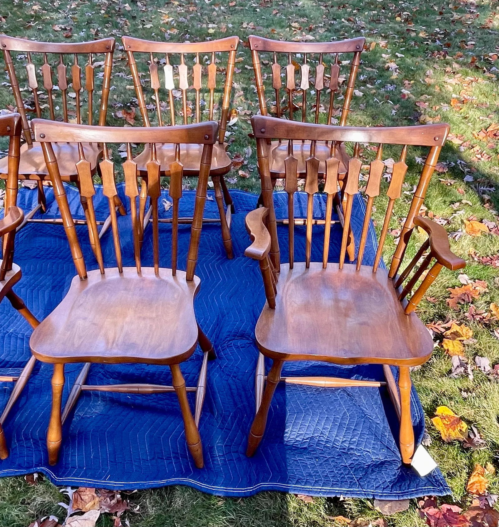 Pennsylvania House Colonial Cattail Back Maple Dining Chairs- Set of 6 - 5