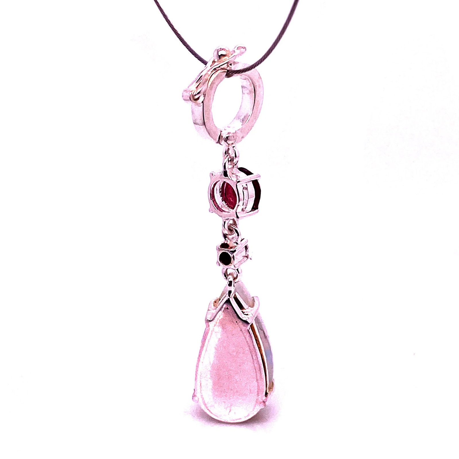 Opal Pendant With Accents of Garnet and Zircon - 3