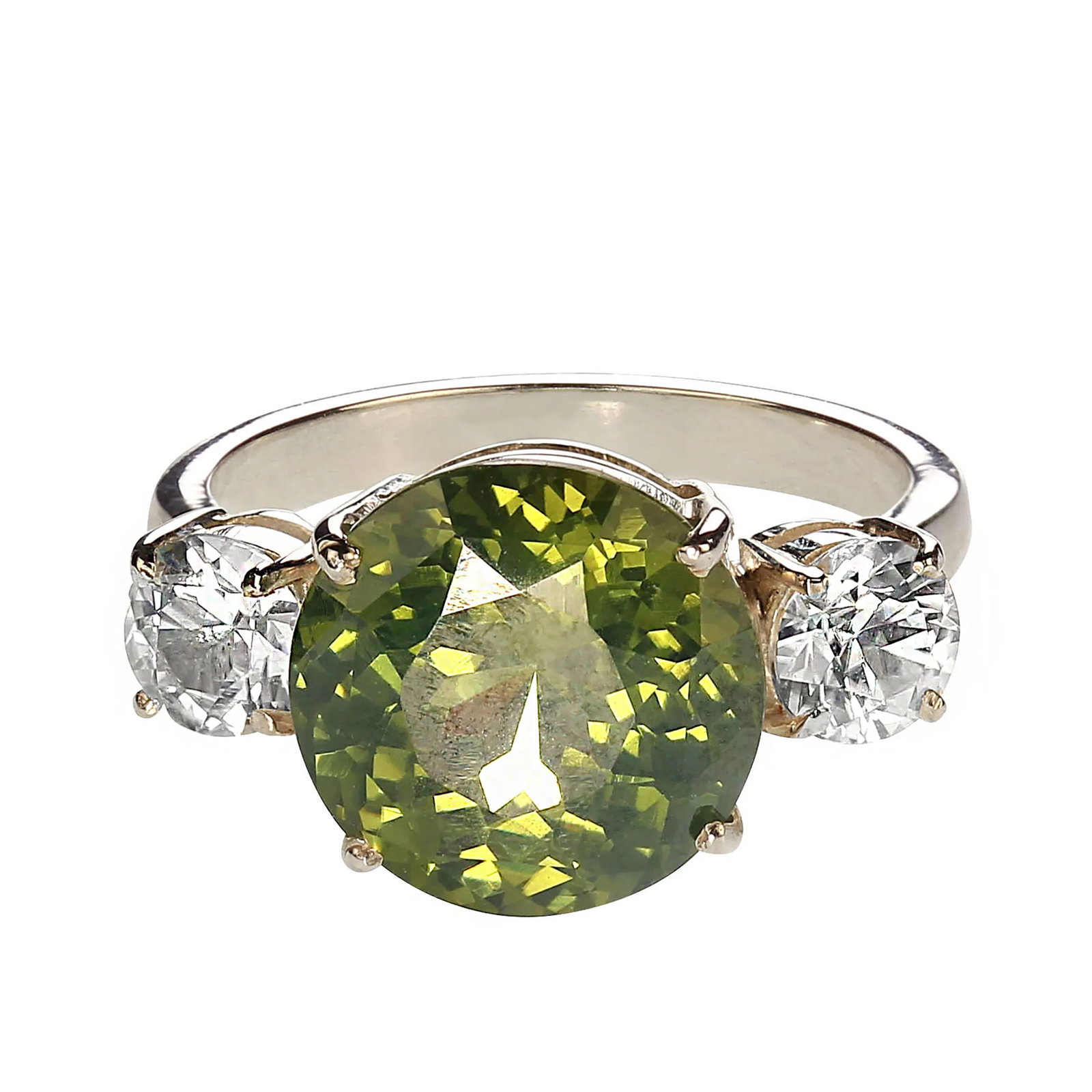Big Deal' Green and White Zircon Cocktail Ring - 3