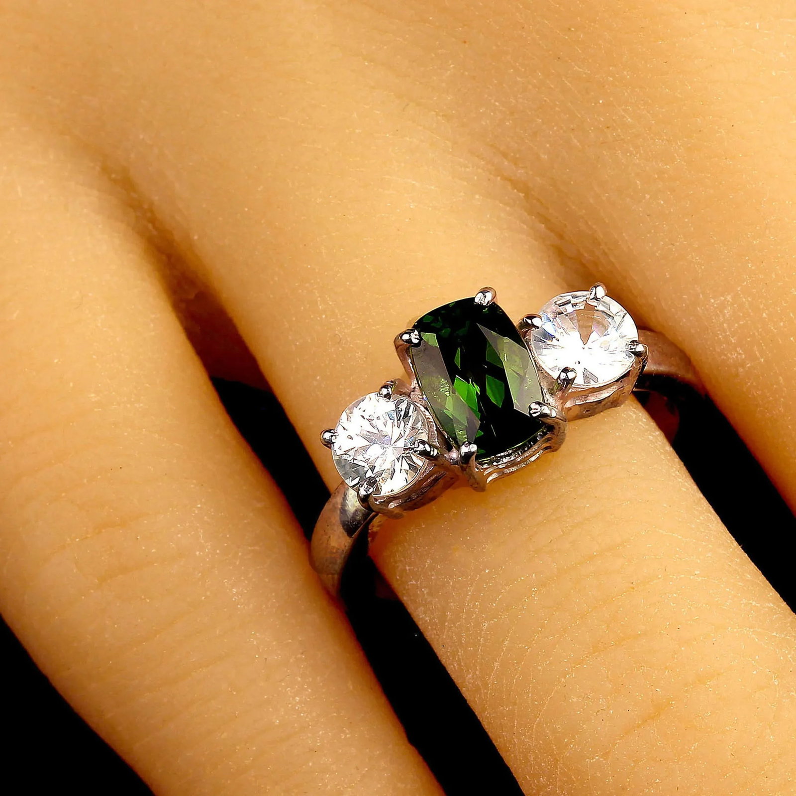 Oval Green Tourmaline Accented With Scintillating Real Zircons - 5