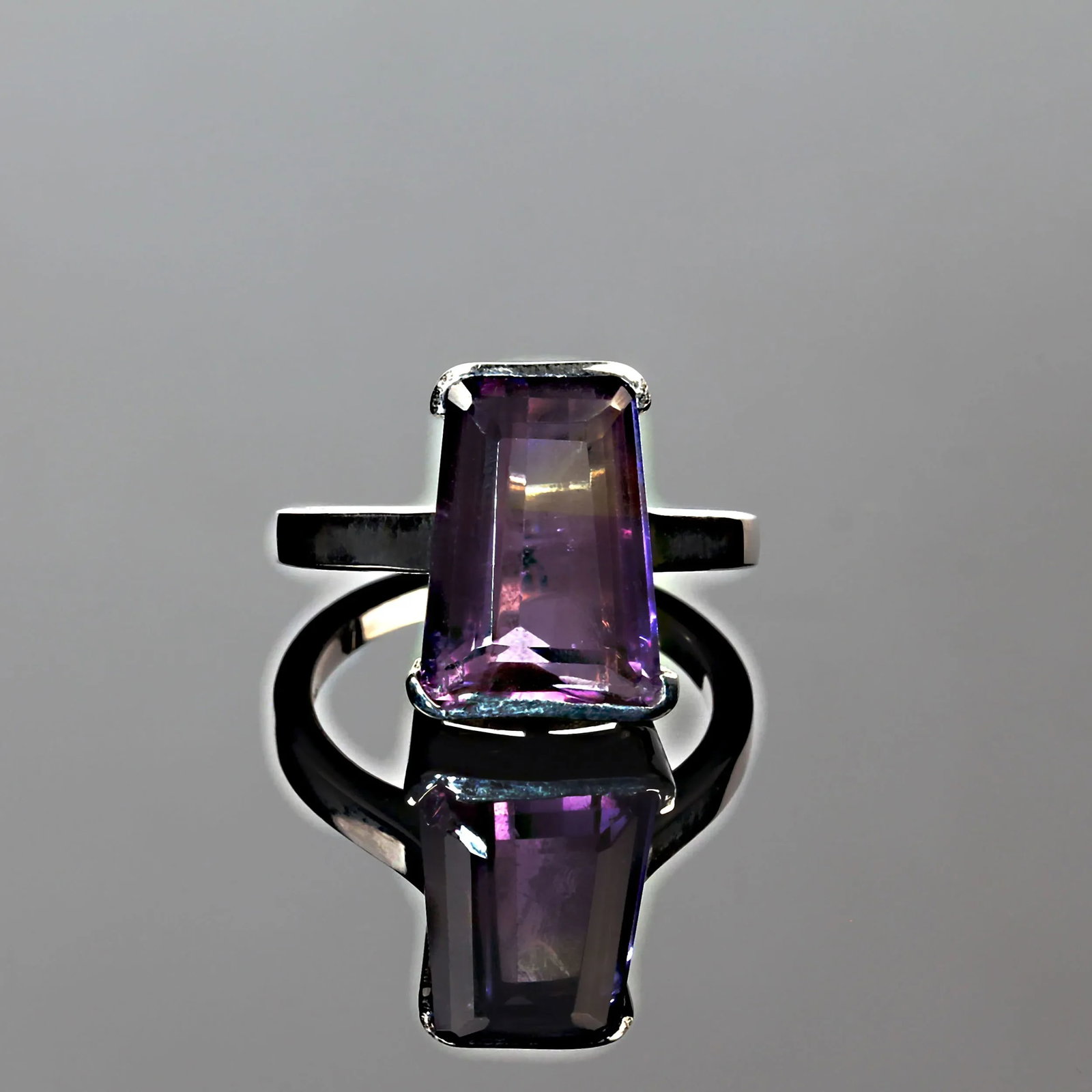 10 Carat Awesome Ametrine Trapezoid Sterling Silver Ring - 3