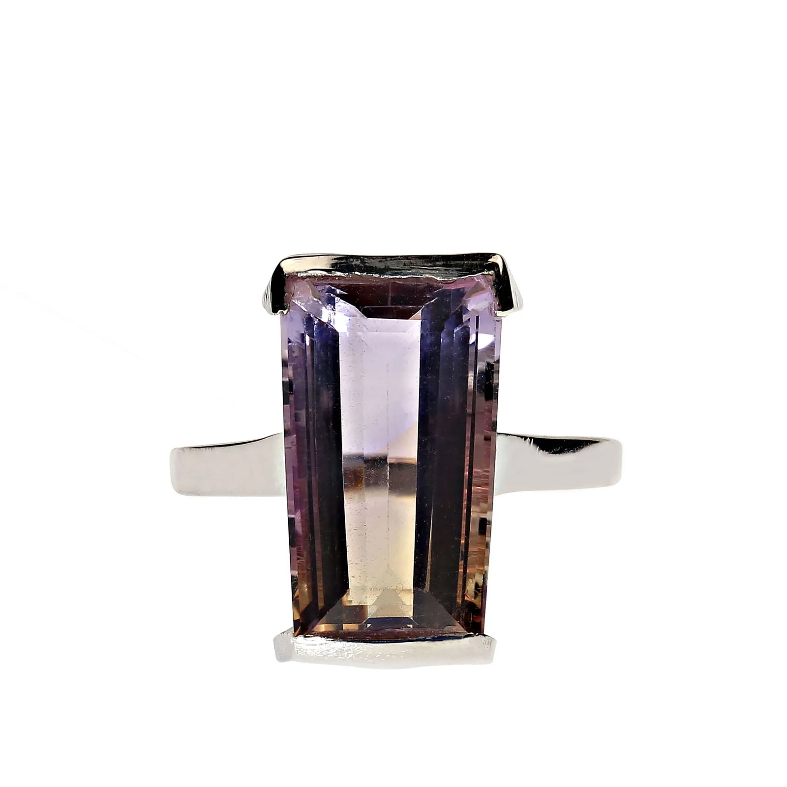 10 Carat Awesome Ametrine Trapezoid Sterling Silver Ring - 4