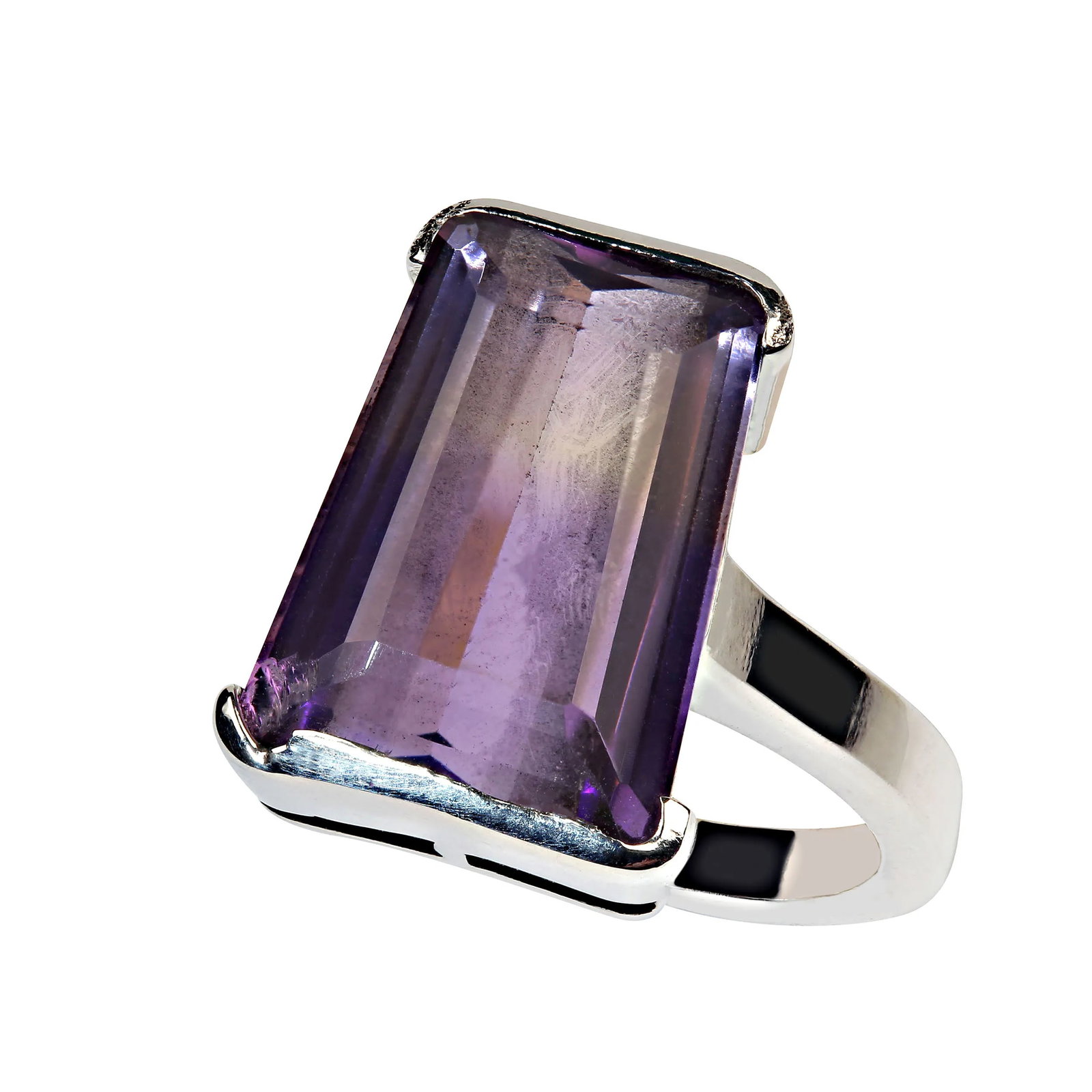 10 Carat Awesome Ametrine Trapezoid Sterling Silver Ring - 6