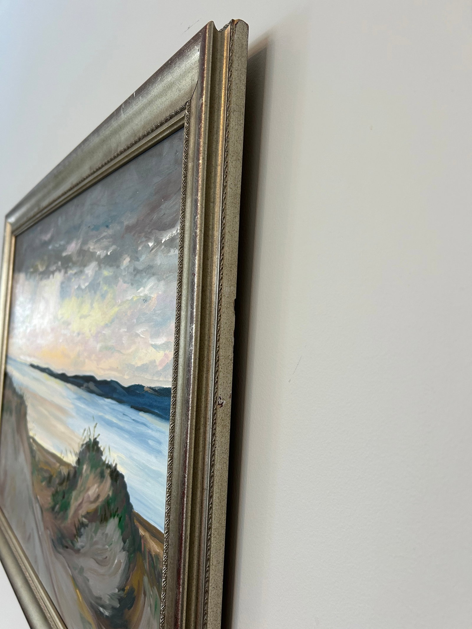 Large Original Oil on Canvas Moody Seascape by Stolz - 4
