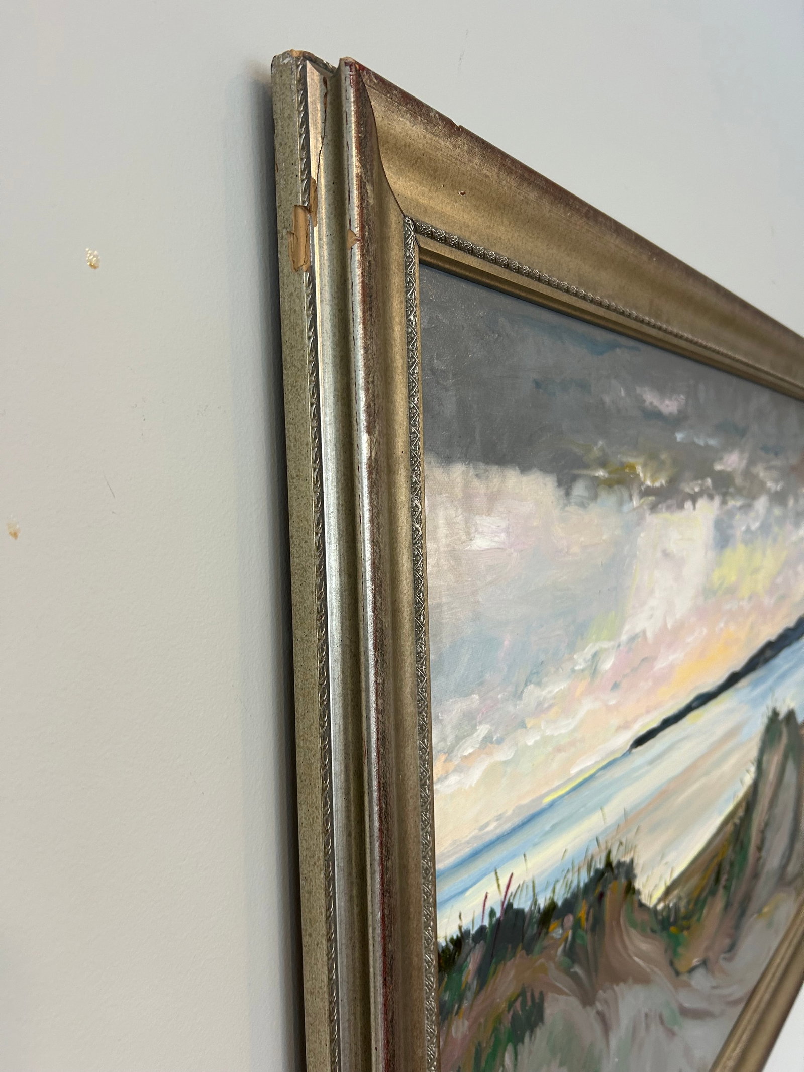Large Original Oil on Canvas Moody Seascape by Stolz - 5