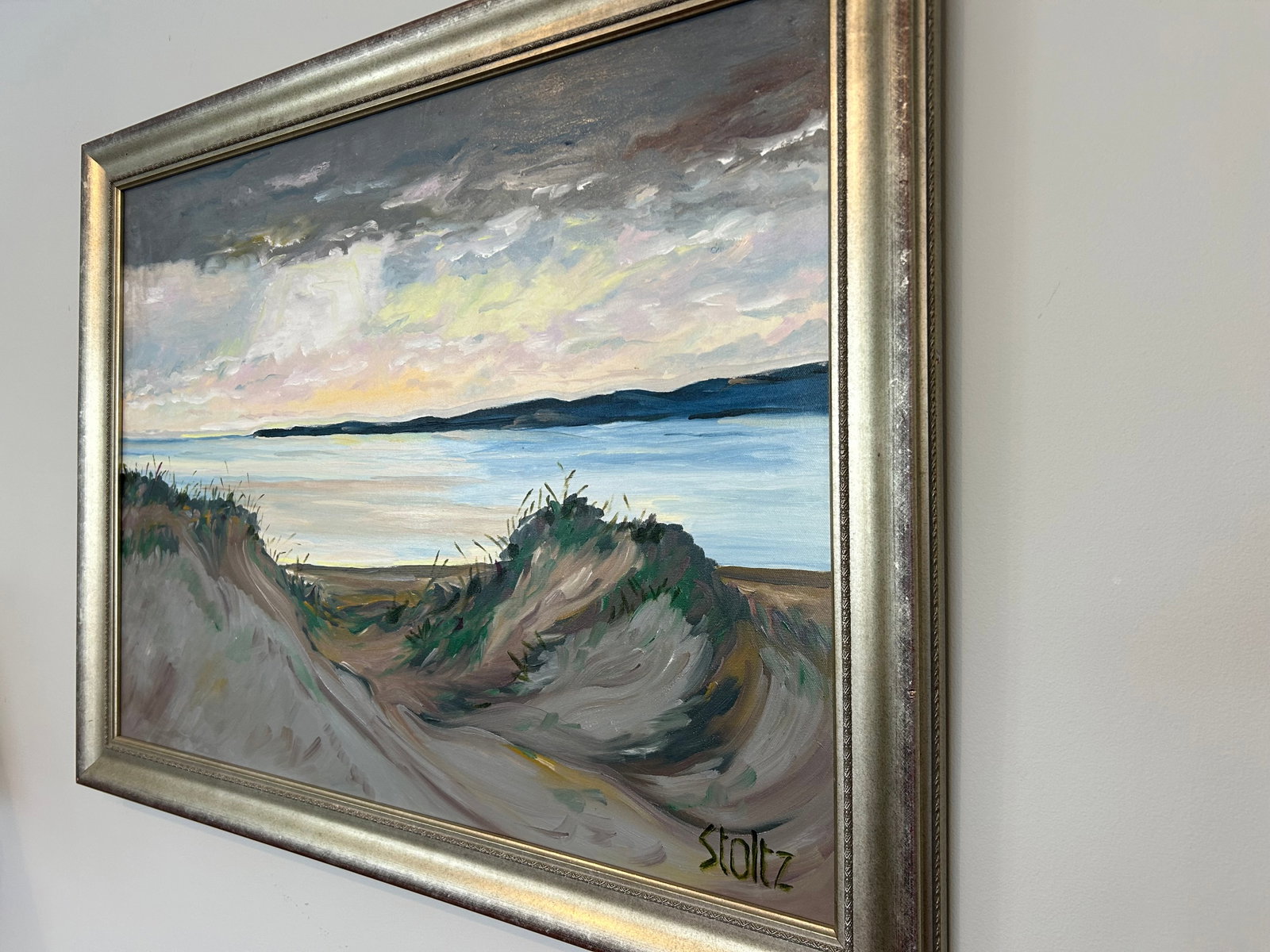 Large Original Oil on Canvas Moody Seascape by Stolz - 7