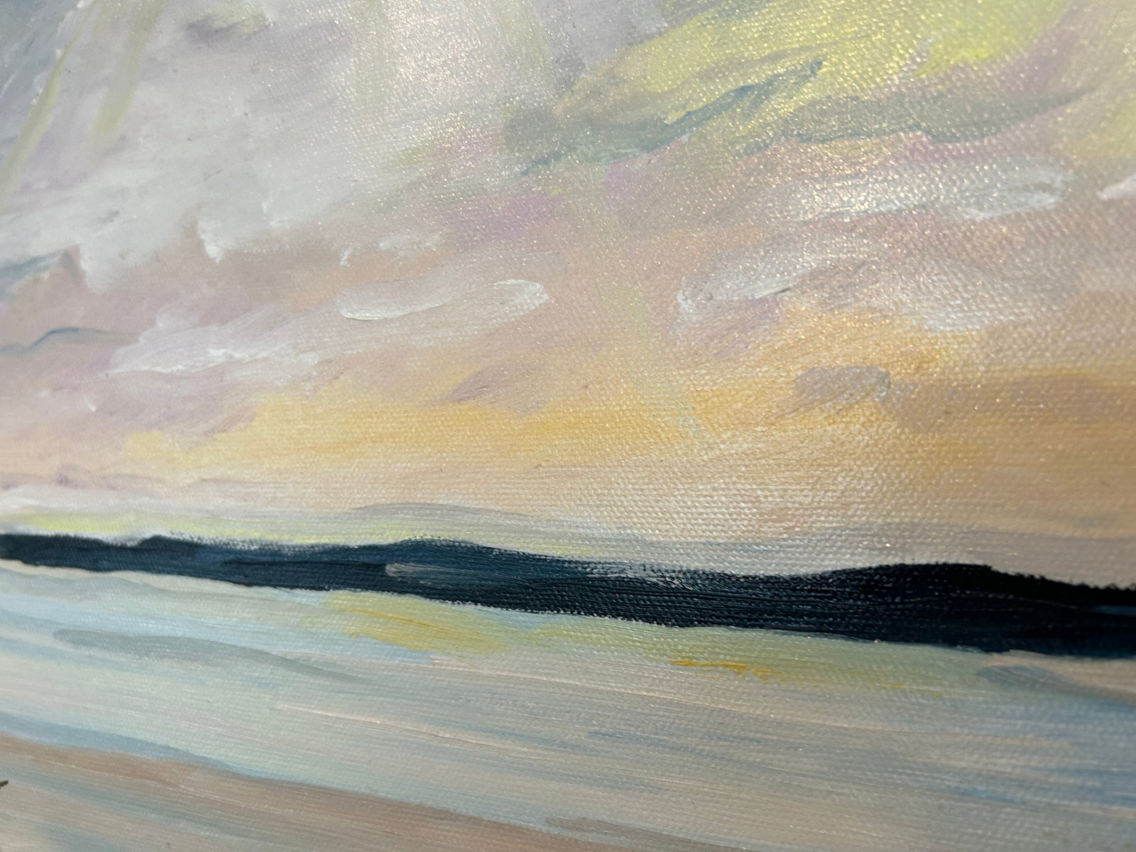Large Original Oil on Canvas Moody Seascape by Stolz - 9