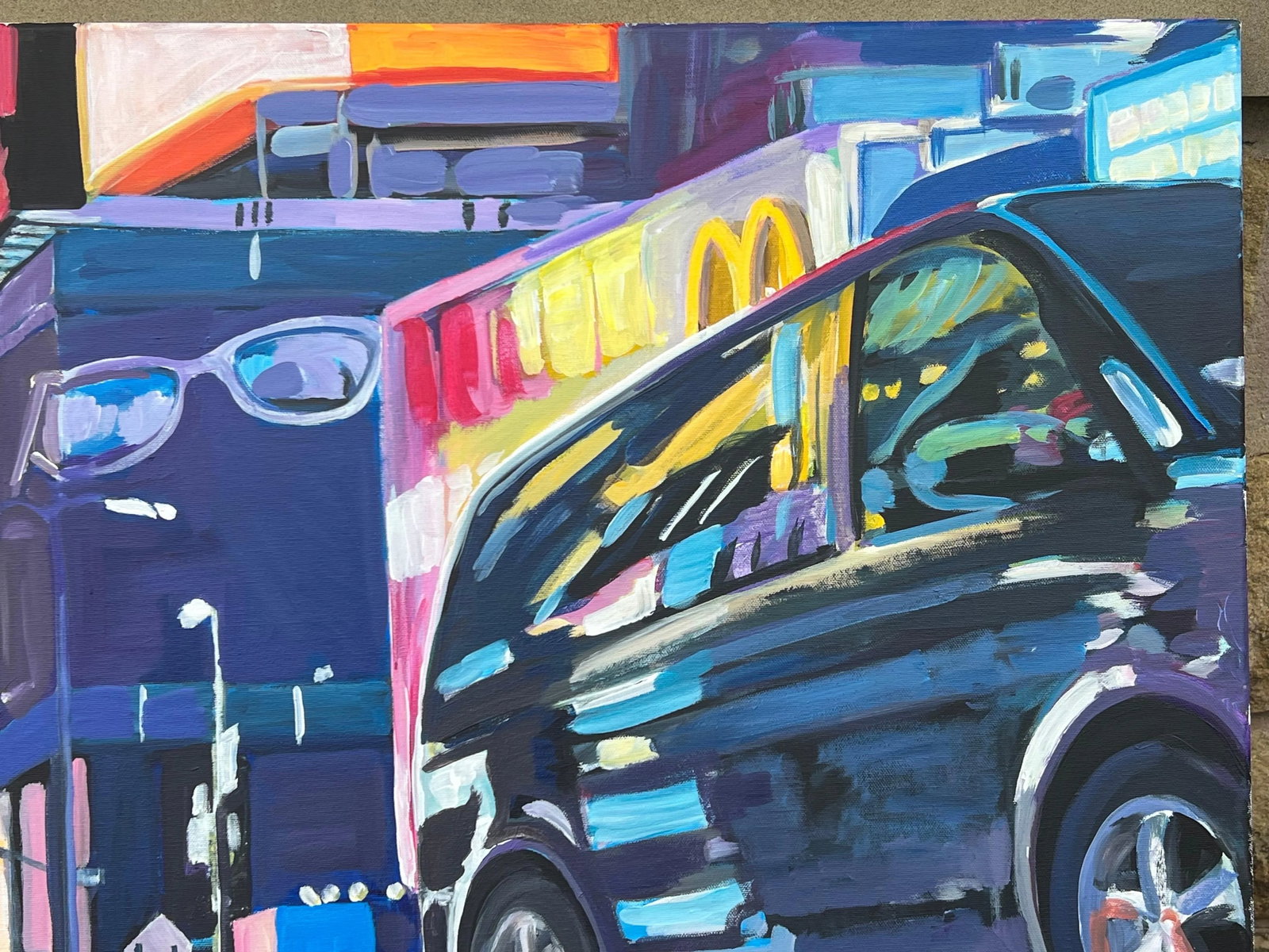 Angela Wakefield, Neon Reflections in the New York City Rain by Contemporary British Urban Artist, 2 - 6