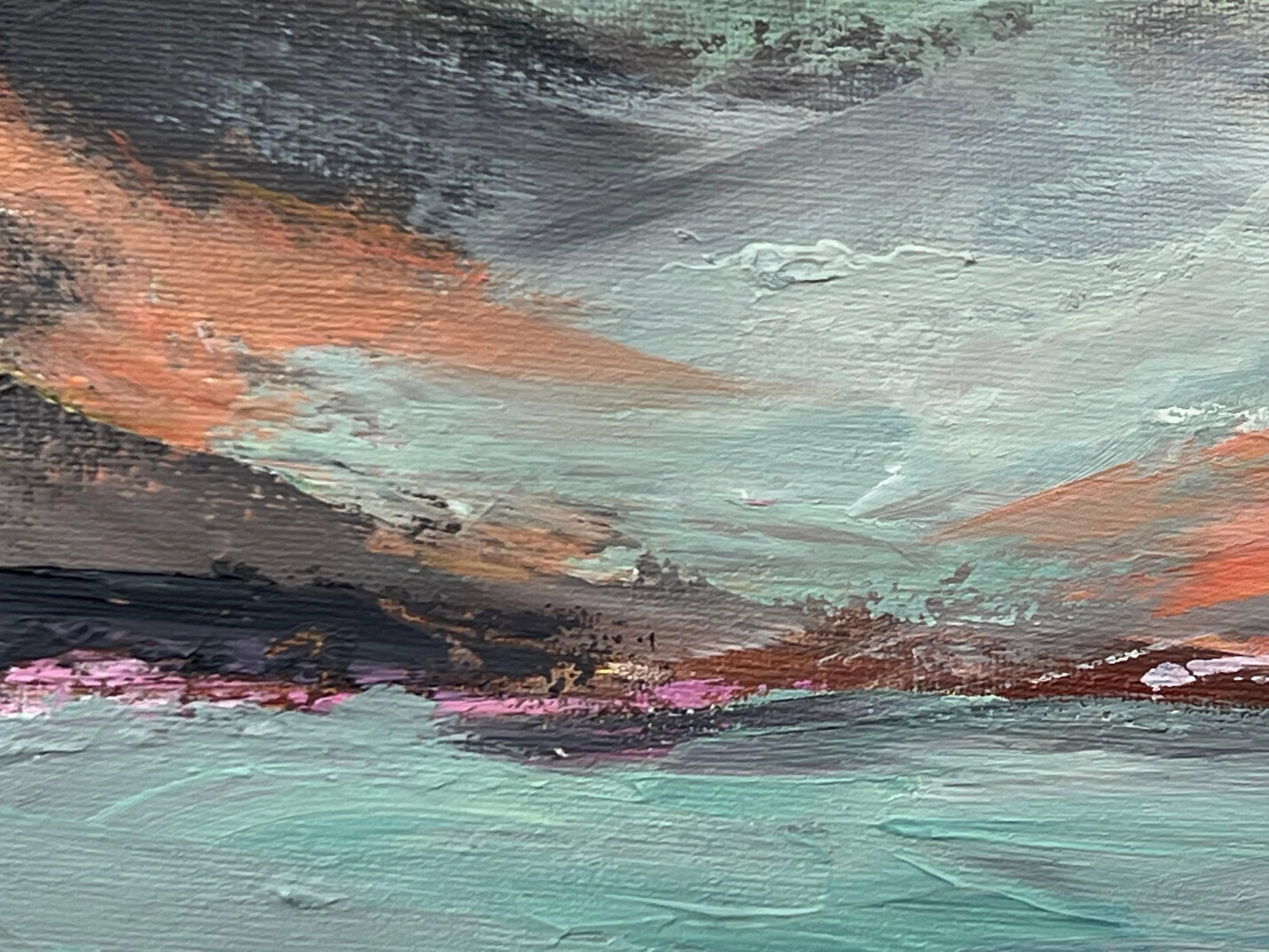 Twilight Serenity - Atmospheric Abstract Sea Landscape by British Artist, 2024, Framed - 11