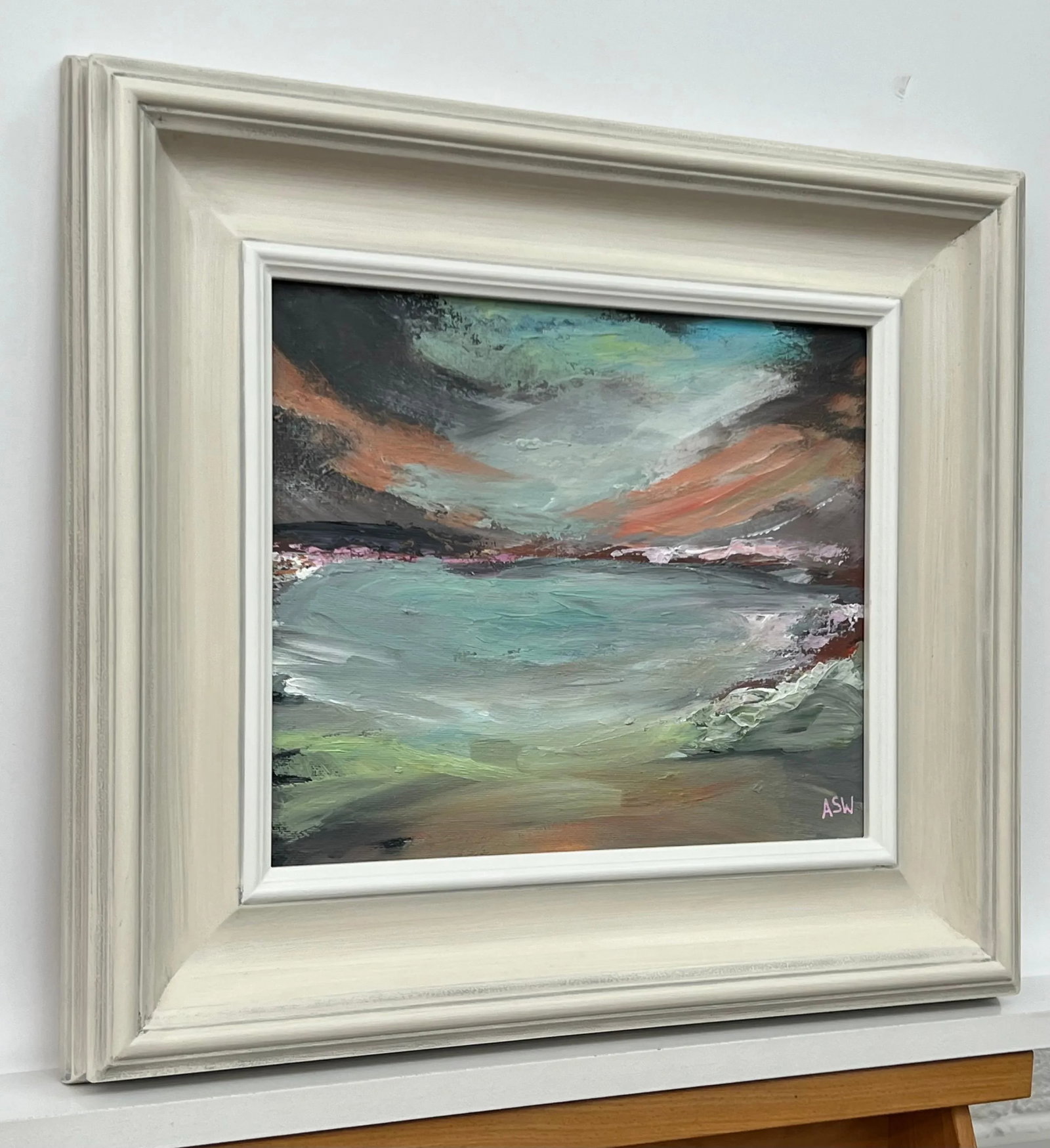 Twilight Serenity - Atmospheric Abstract Sea Landscape by British Artist, 2024, Framed - 2