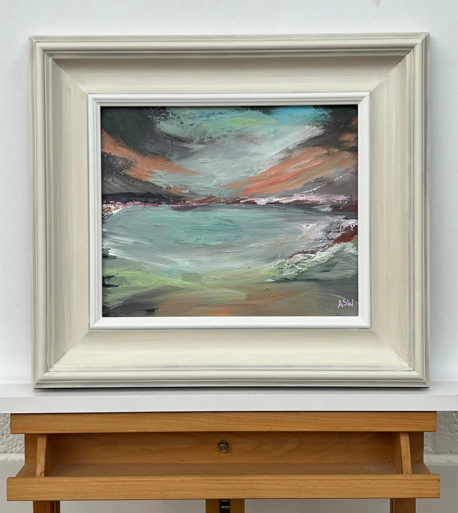 Twilight Serenity - Atmospheric Abstract Sea Landscape by British Artist, 2024, Framed - 3