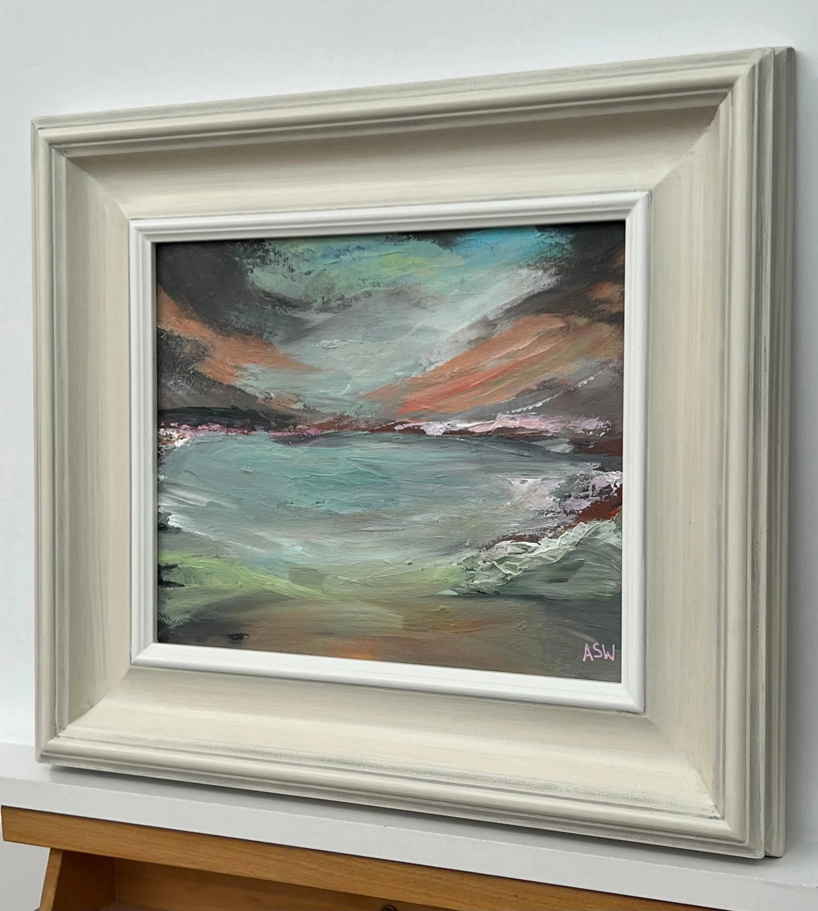 Twilight Serenity - Atmospheric Abstract Sea Landscape by British Artist, 2024, Framed - 4