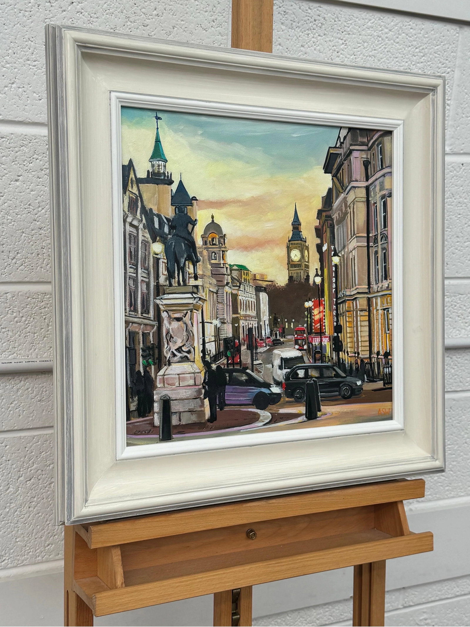 Urban Landscape Art of London City Westminster With Black Taxis, Big Ben & Trafalgar Square by Conte - 6