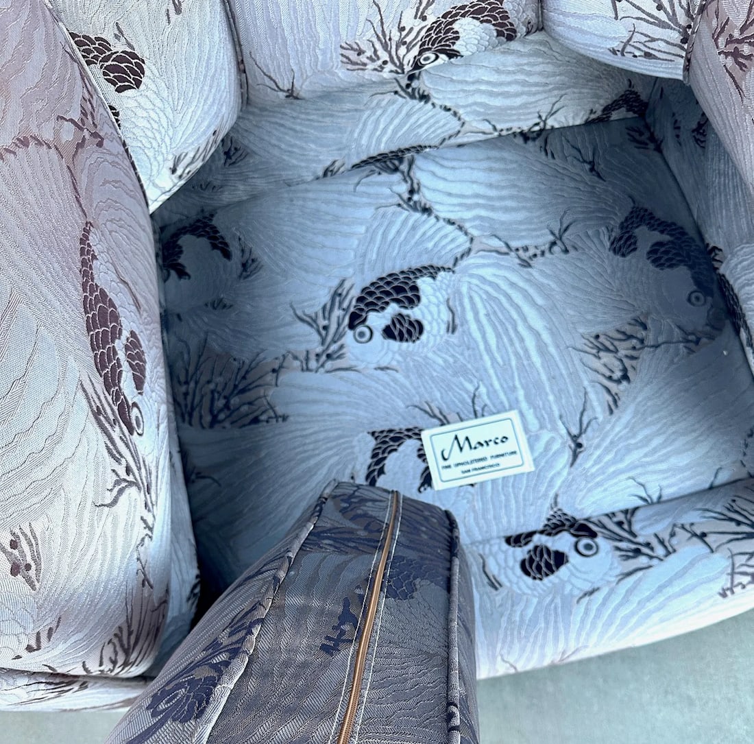 Vintage Pair of Scalamandre Silk Damask Club Chairs - 10