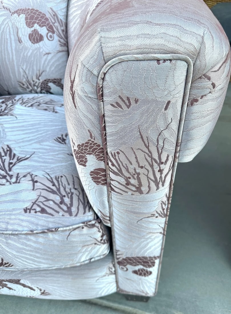 Vintage Pair of Scalamandre Silk Damask Club Chairs - 9