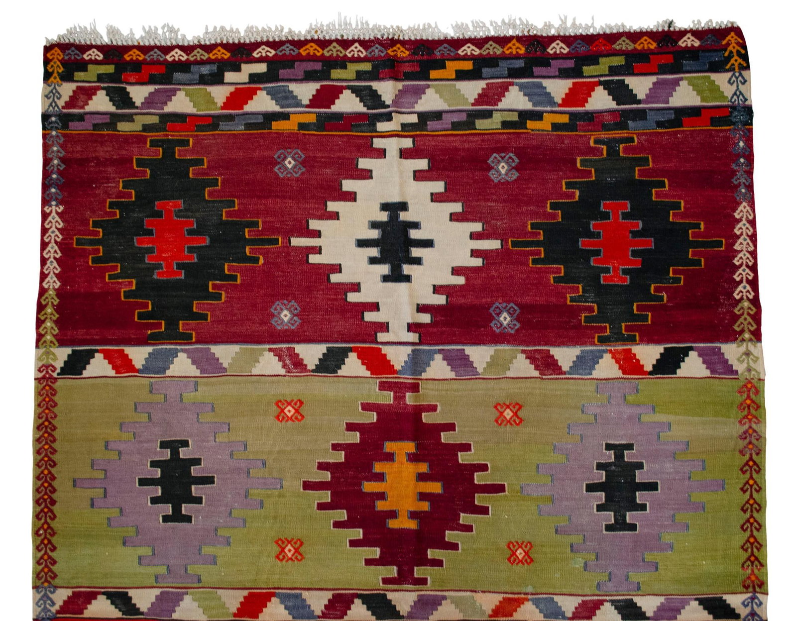 Vintage Handwoven Turkish Kilim Flat Weave Rug – Collector's Boho Decor & Farmhouse Statement - 10