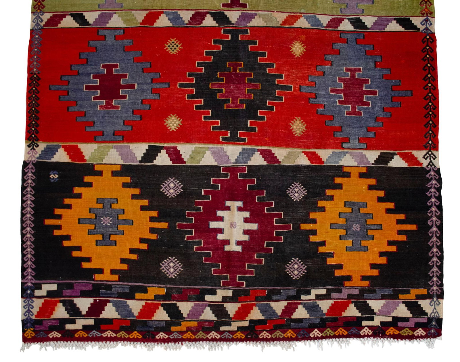 Vintage Handwoven Turkish Kilim Flat Weave Rug – Collector's Boho Decor & Farmhouse Statement - 11