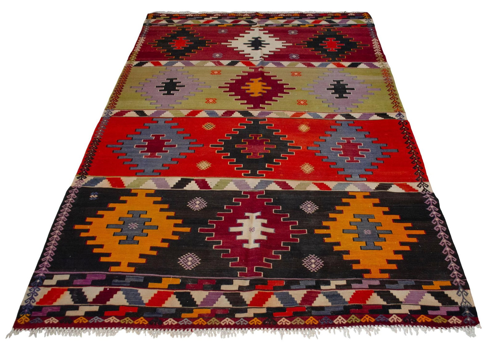 Vintage Handwoven Turkish Kilim Flat Weave Rug – Collector's Boho Decor & Farmhouse Statement - 4