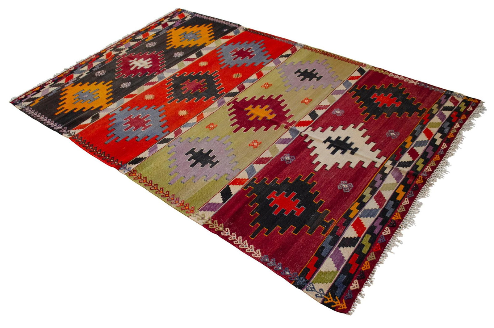 Vintage Handwoven Turkish Kilim Flat Weave Rug – Collector's Boho Decor & Farmhouse Statement - 7