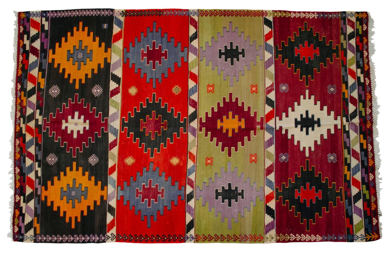 Vintage Handwoven Turkish Kilim Flat Weave Rug – Collector's Boho Decor & Farmhouse Statement - 8