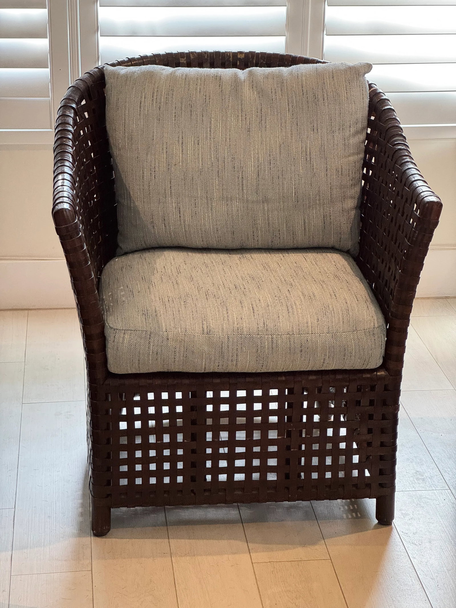 McGuire Antalya Laced Leather Club Chairs & Ottoman - 3 Pieces - 2