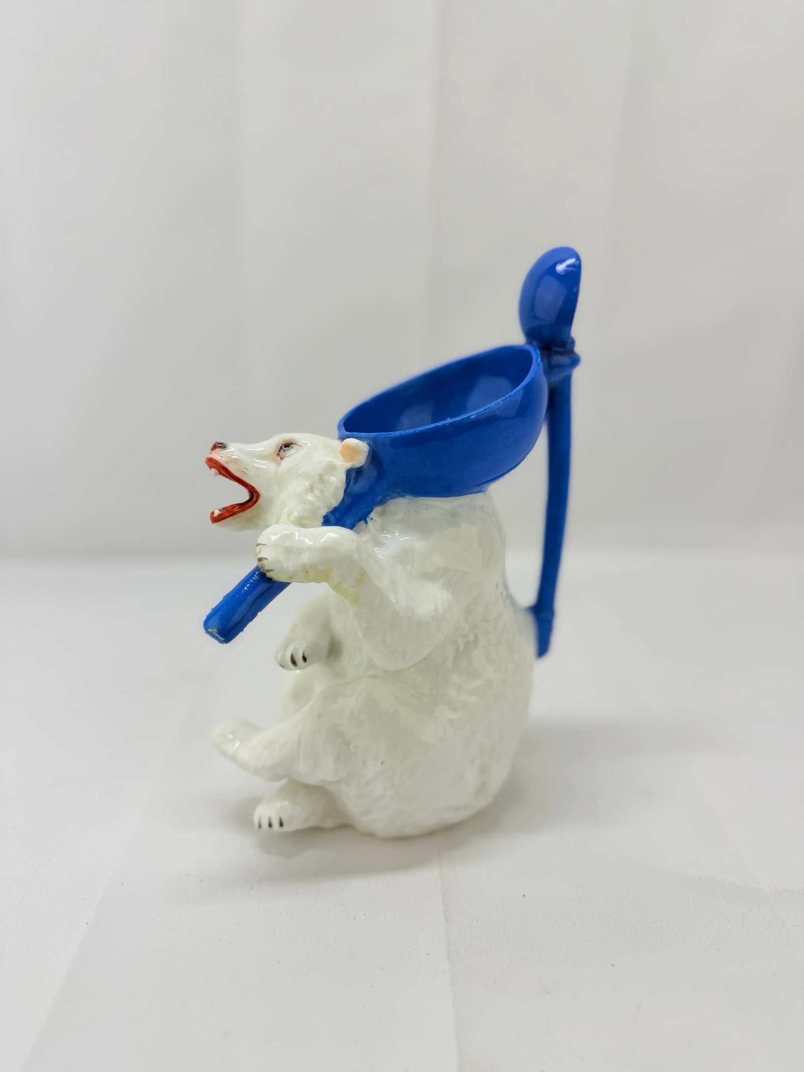 Antique German Polar Bear Form Porcelain Syrup Pitcher - 4