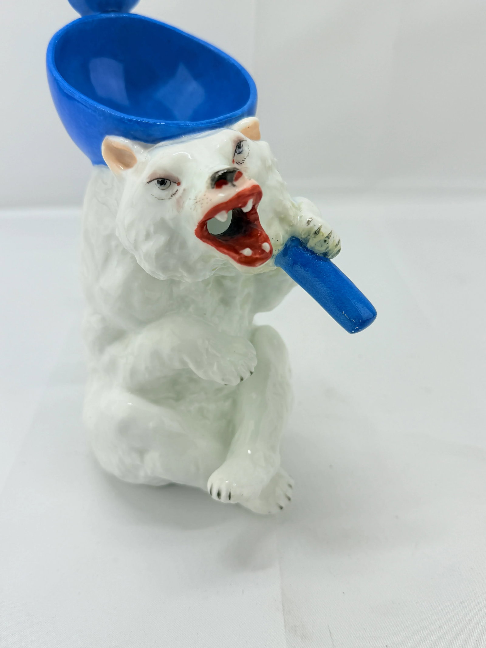 Antique German Polar Bear Form Porcelain Syrup Pitcher - 6