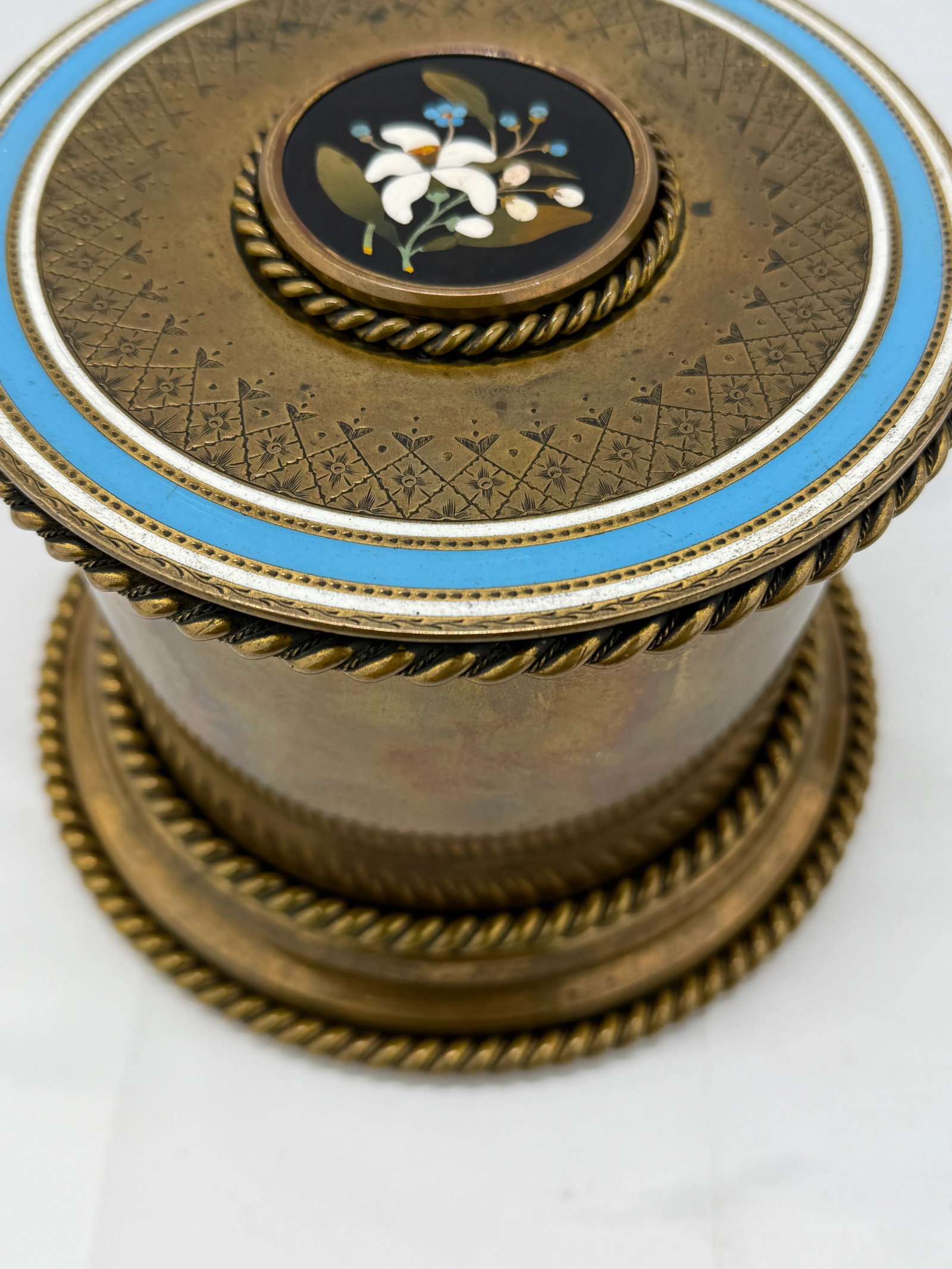 Grand Tour Bronze, Two-Tone Enamel & Pietra Dura Dressing Box or Humidor C. 1880 - 10