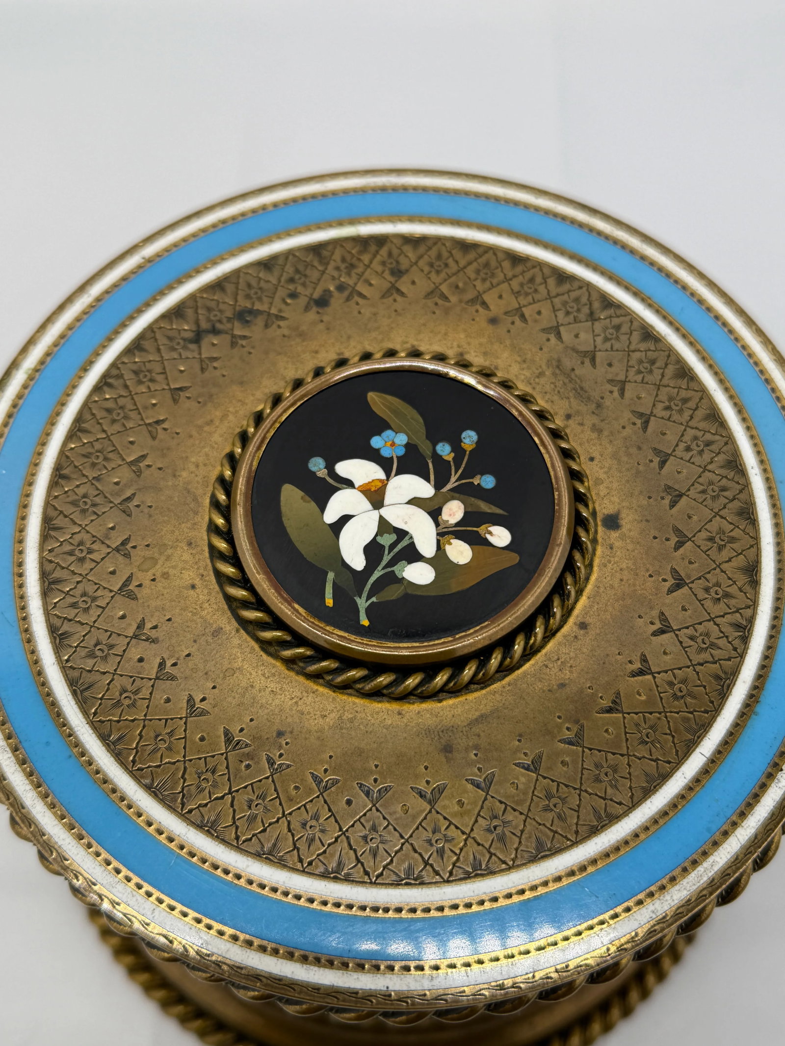 Grand Tour Bronze, Two-Tone Enamel & Pietra Dura Dressing Box or Humidor C. 1880 - 12