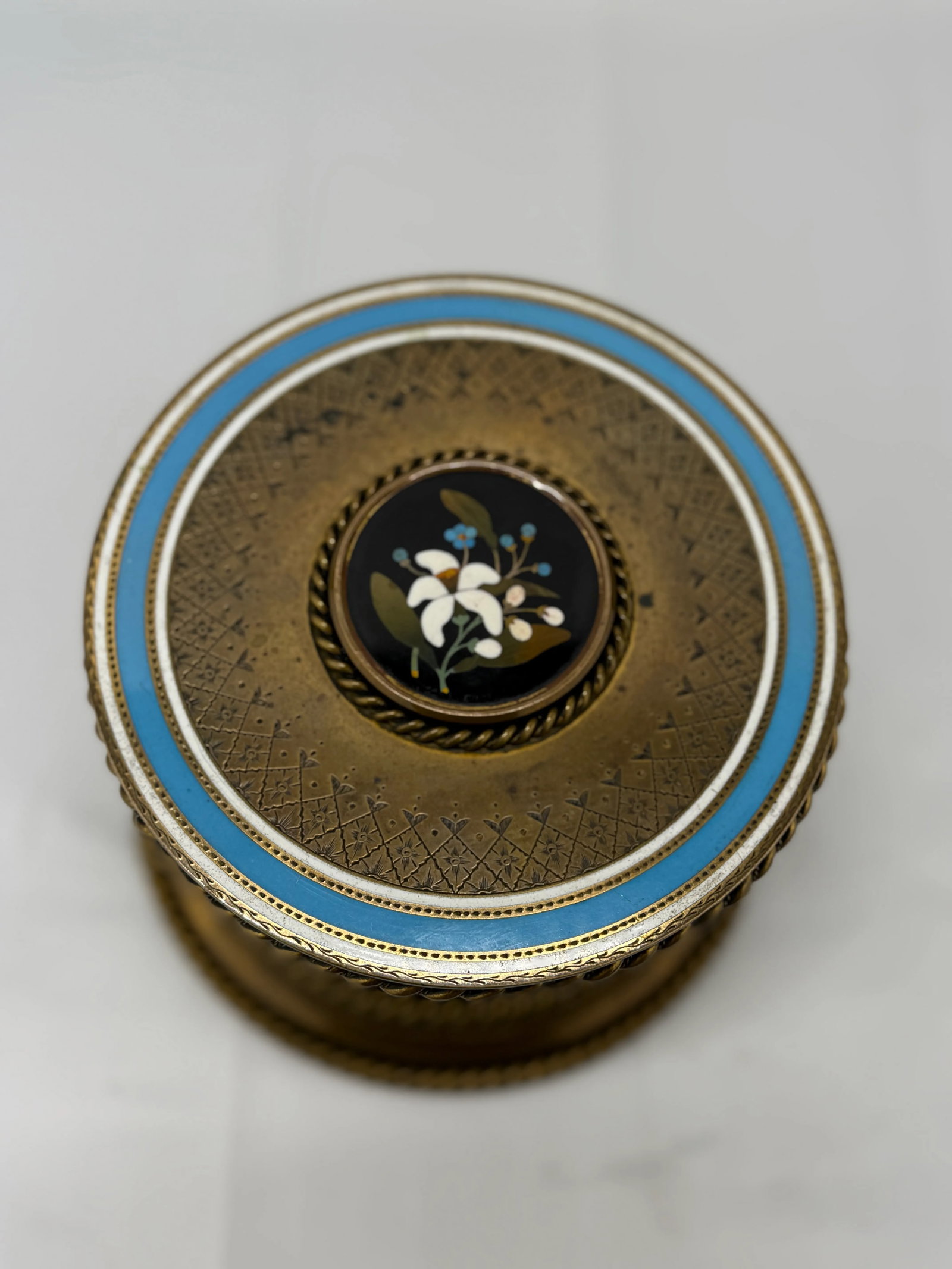 Grand Tour Bronze, Two-Tone Enamel & Pietra Dura Dressing Box or Humidor C. 1880 - 5