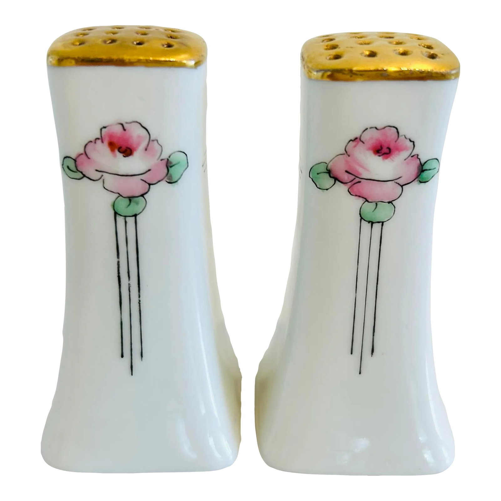 Vintage Art Nouveau Limoges Hand-Painted Porcelain Salt and Pepper Shakers: Exquisite Vintage Art Nouveau Limoges Hand-Painted Porcelain Salt and Pepper Shakers Add a touch of timeless elegance to your spring or Easter table with this exquisite pair of vintage French Limoges