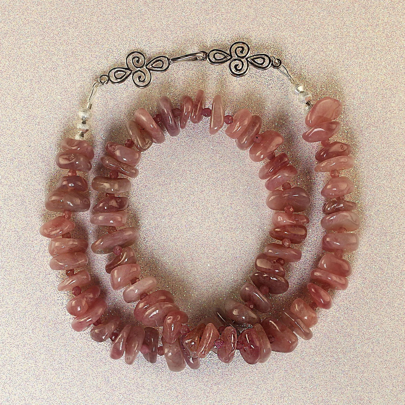 Unique Madagascar Rose Quartz Necklace - 6