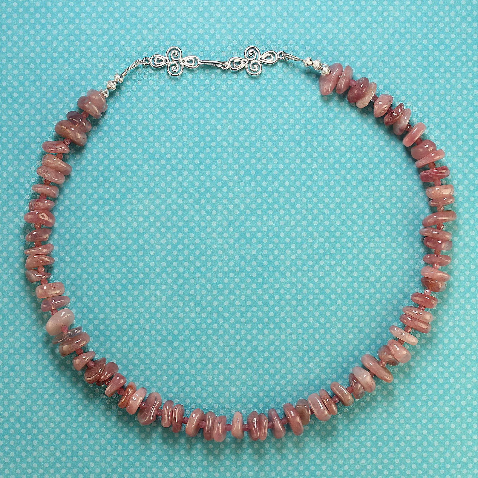 Unique Madagascar Rose Quartz Necklace - 8