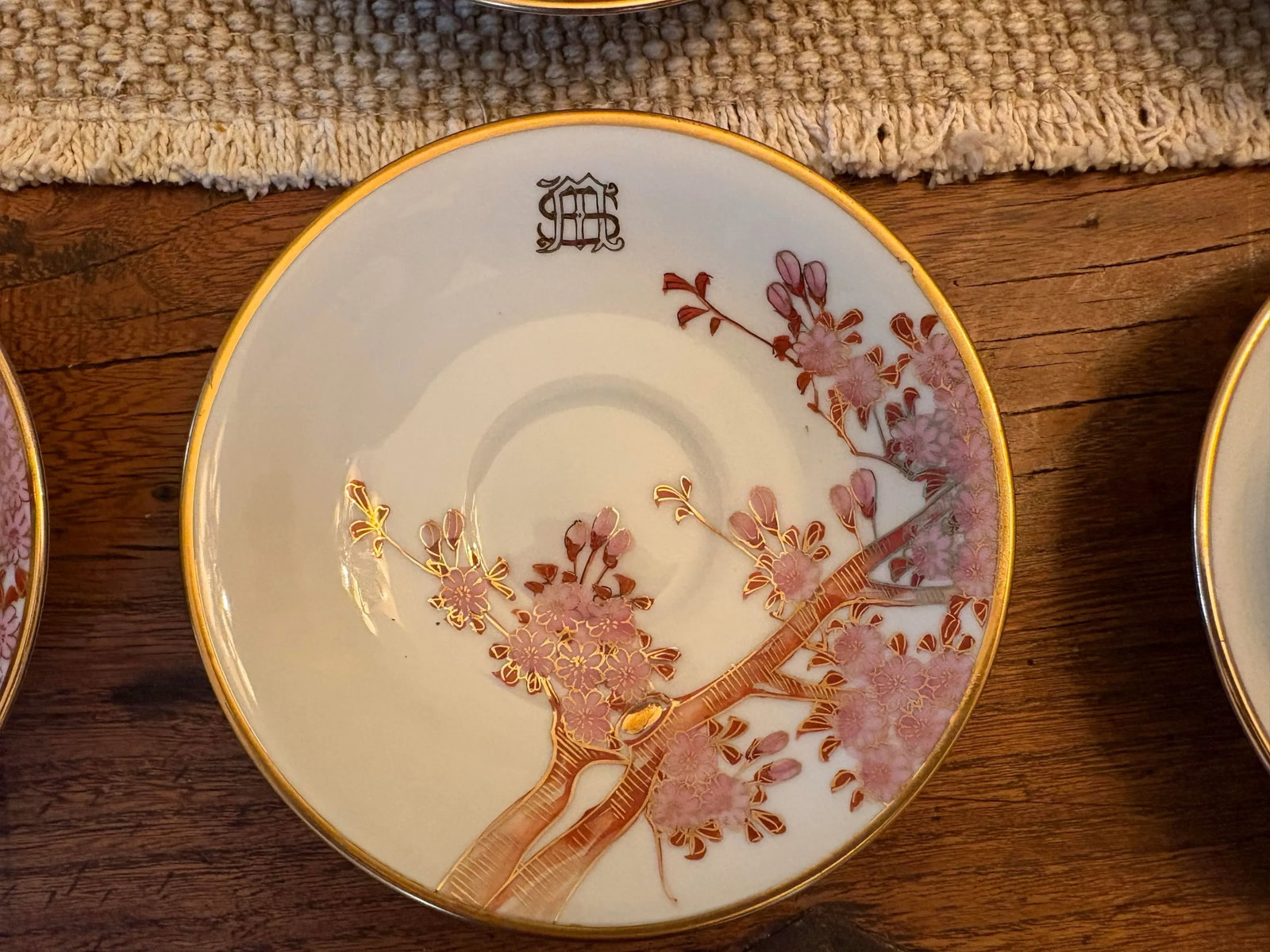 Vintage Handpainted Coffee Service Set for 12 - Featuring Gilded Cherry Blossoms by Soko China - 4