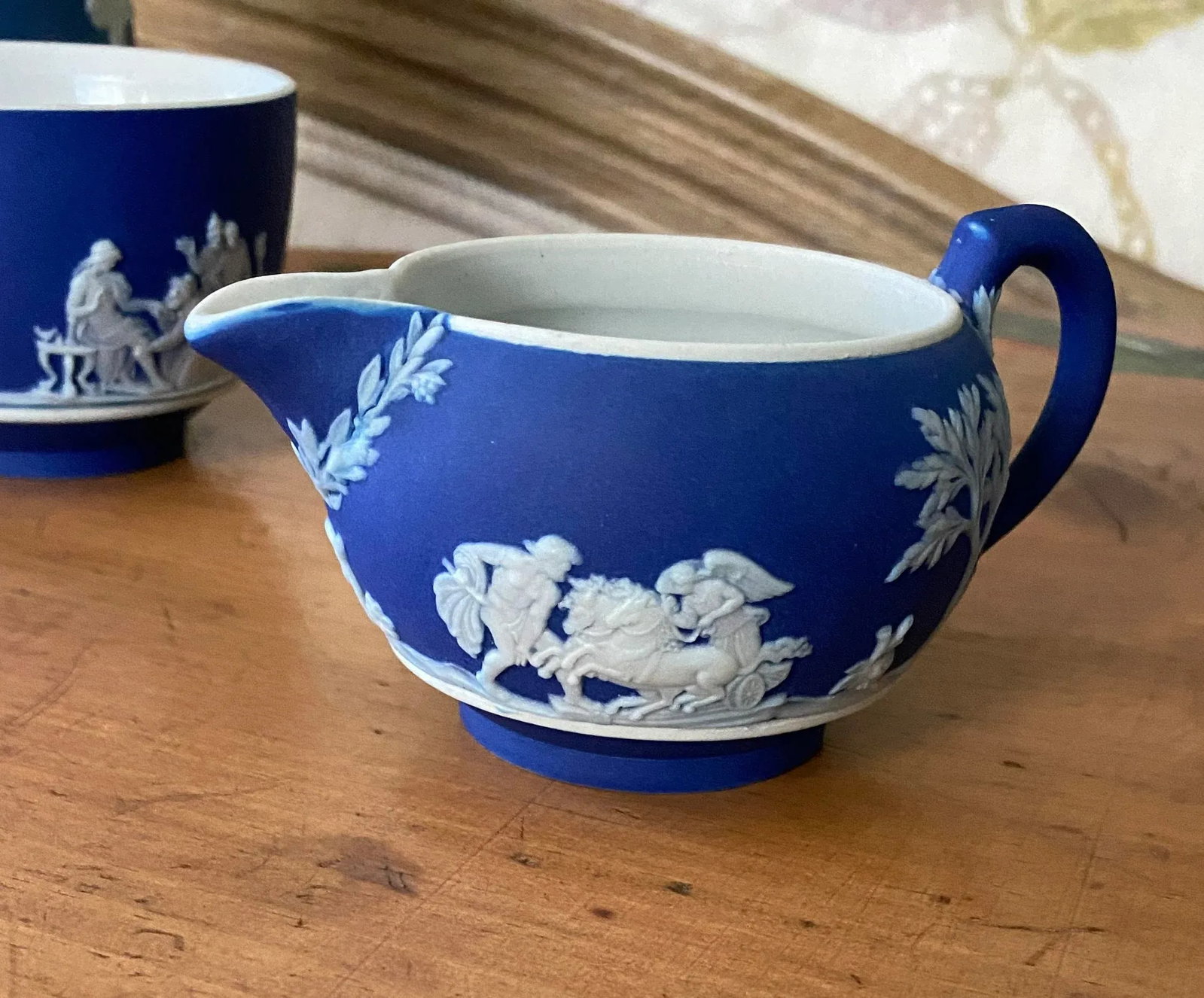 Antique Blue & White Wedgwood Porcelain Coffee Breakfast Service- 5 Pieces - 3