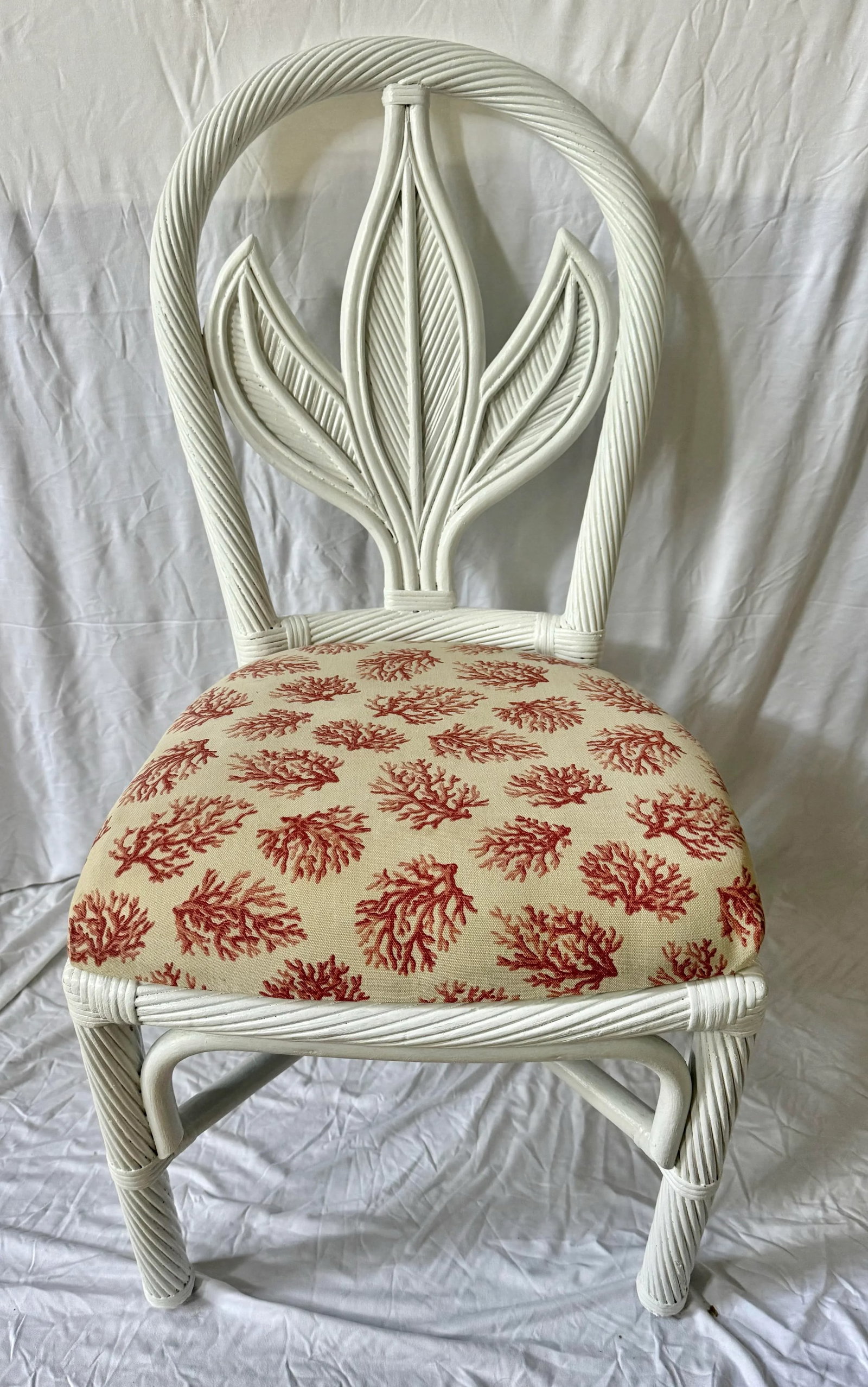 Vintage Newly Painted Palm Beach Regency Braided Rattan Dining Chairs - Set of 6 - 4
