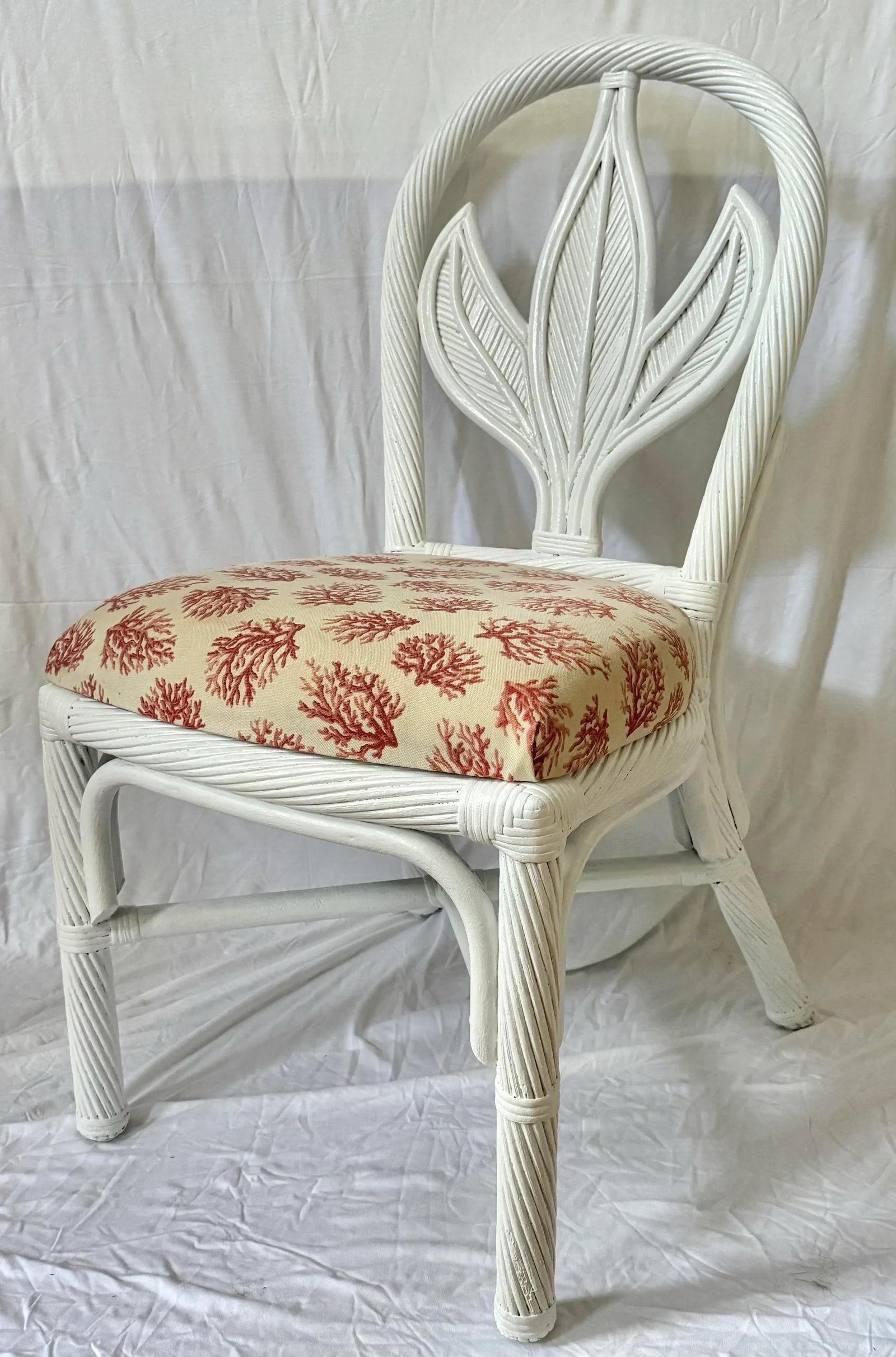Vintage Newly Painted Palm Beach Regency Braided Rattan Dining Chairs - Set of 6 - 5